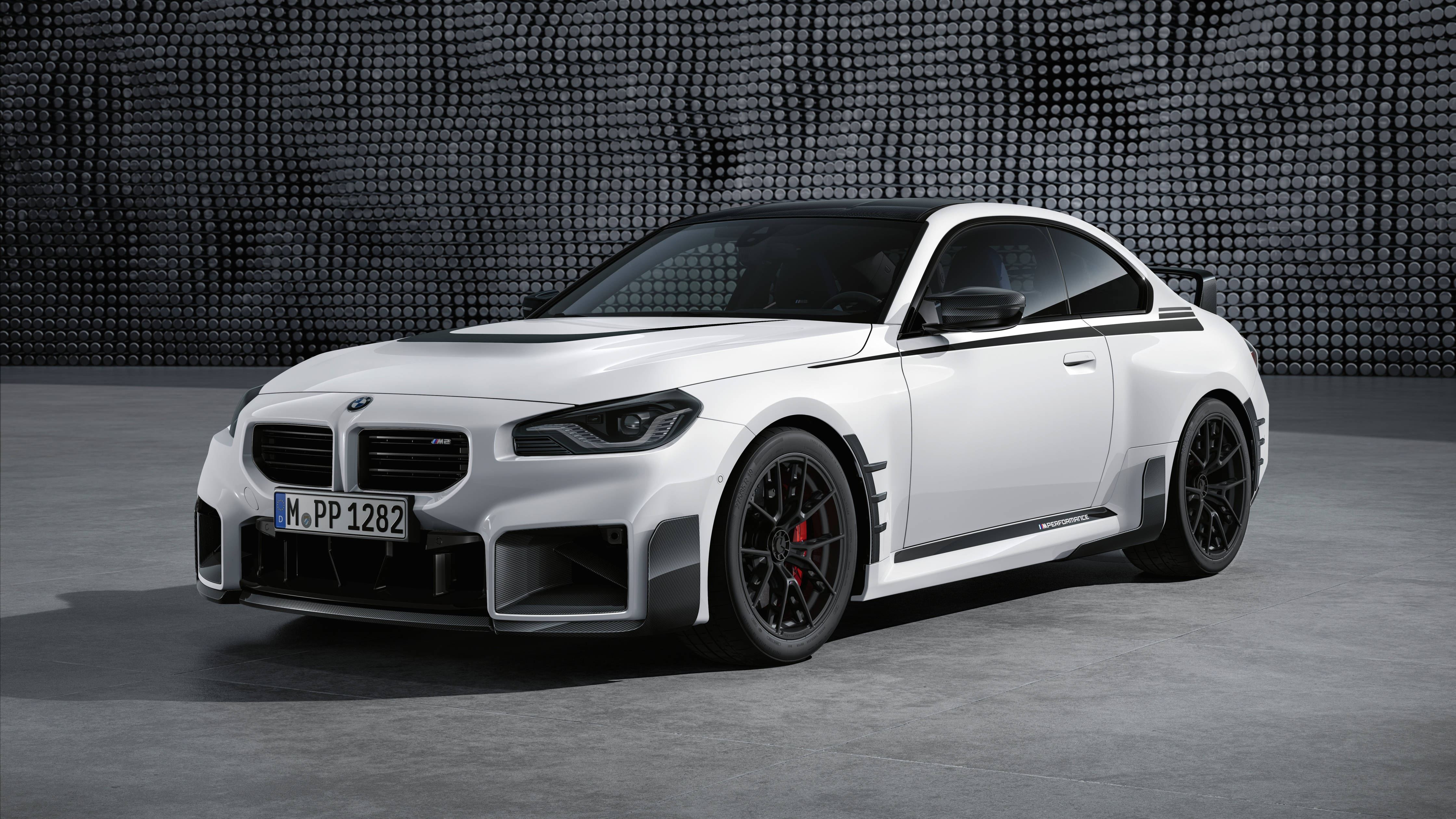 Wit BMW M2 4K Skootrekenaar Motor Muurpapier