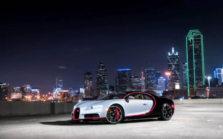 Wit Bugatti Chiron 4K Muurpapier