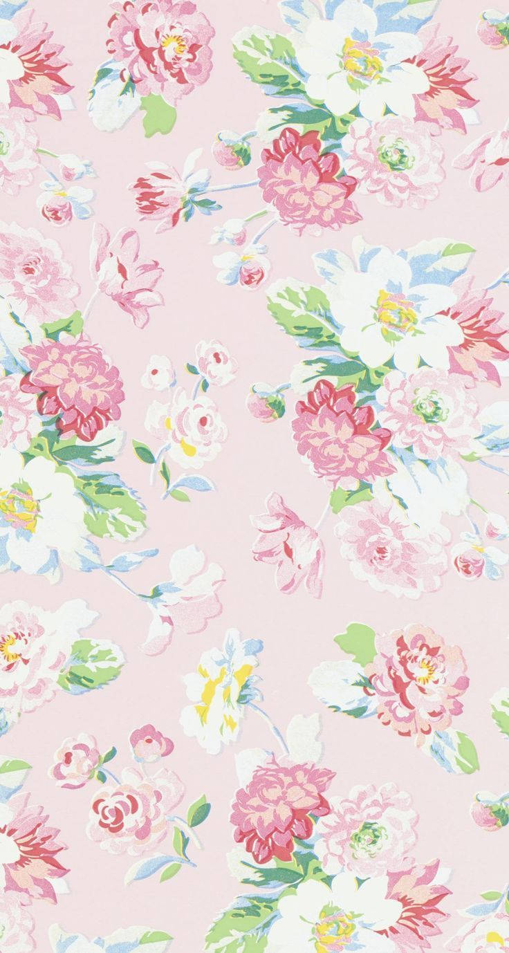 Wit en Pienk Blomme Floral iPhone Muurpapier