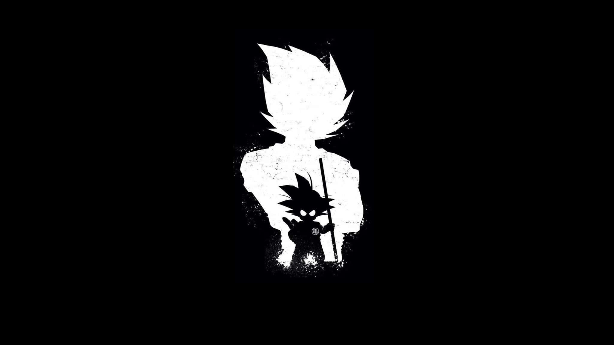 Wit en Swart Anime Profielfoto Goku Muurpapier