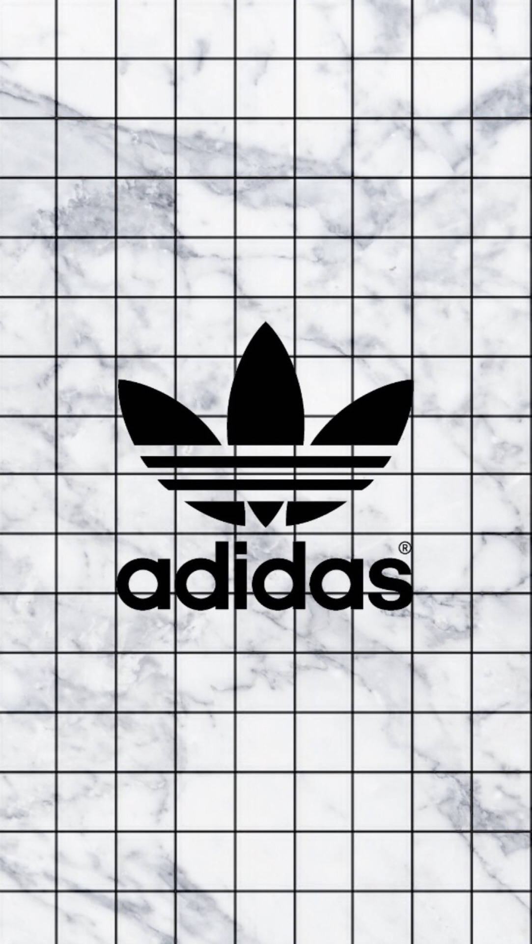 Wit Estetiese Tumblr Adidas-logo op Marmer Muurpapier