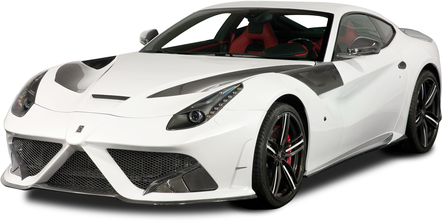 Wit Ferrari Sportmotor Geïsoleer Muurpapier
