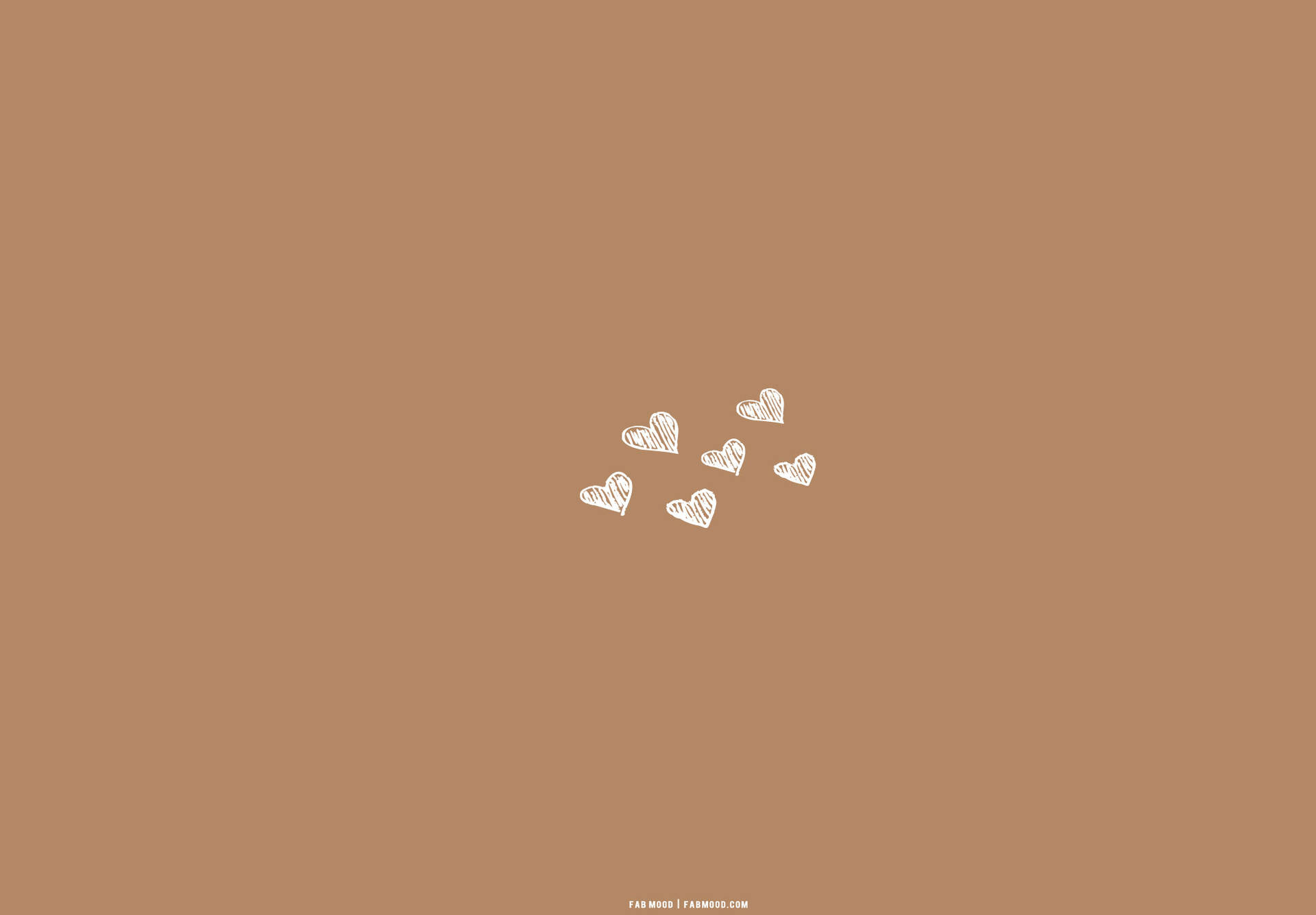 Wit Hartjies op Beige Bruin Estetiese muurpapier