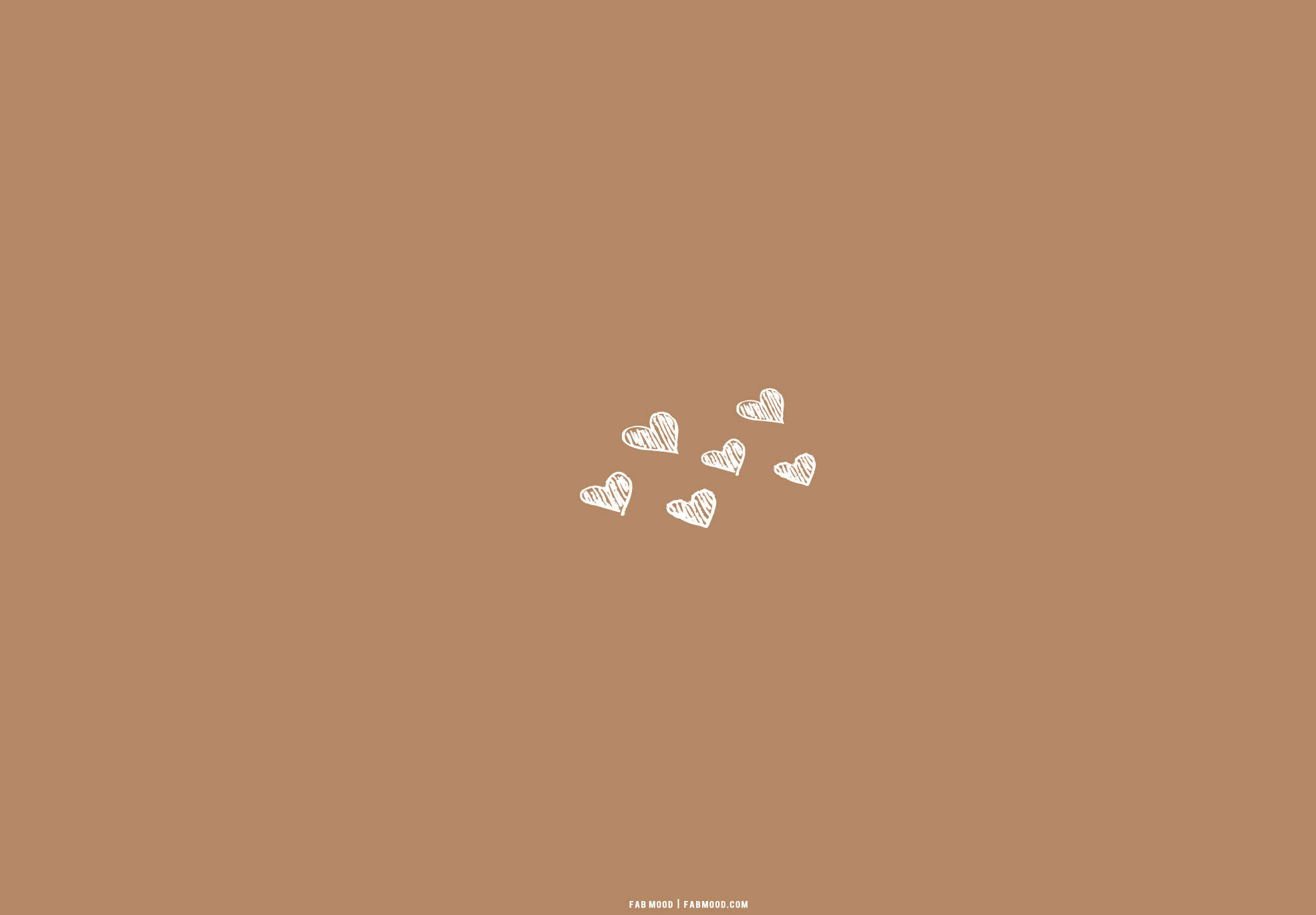 Wit Hartjies op Beige Bruin Estetiese Muurpapier
