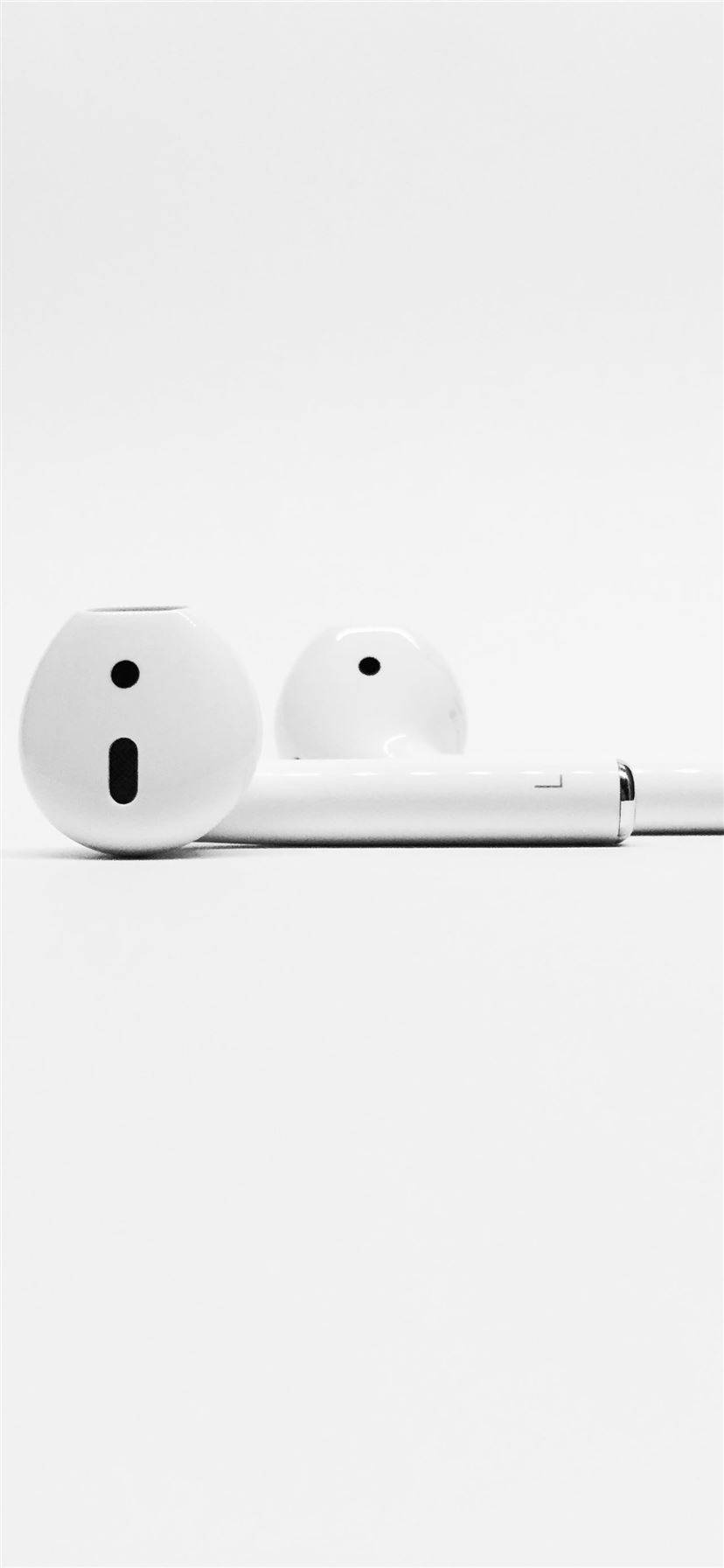 Wit iPhone AirPods Muurpapier