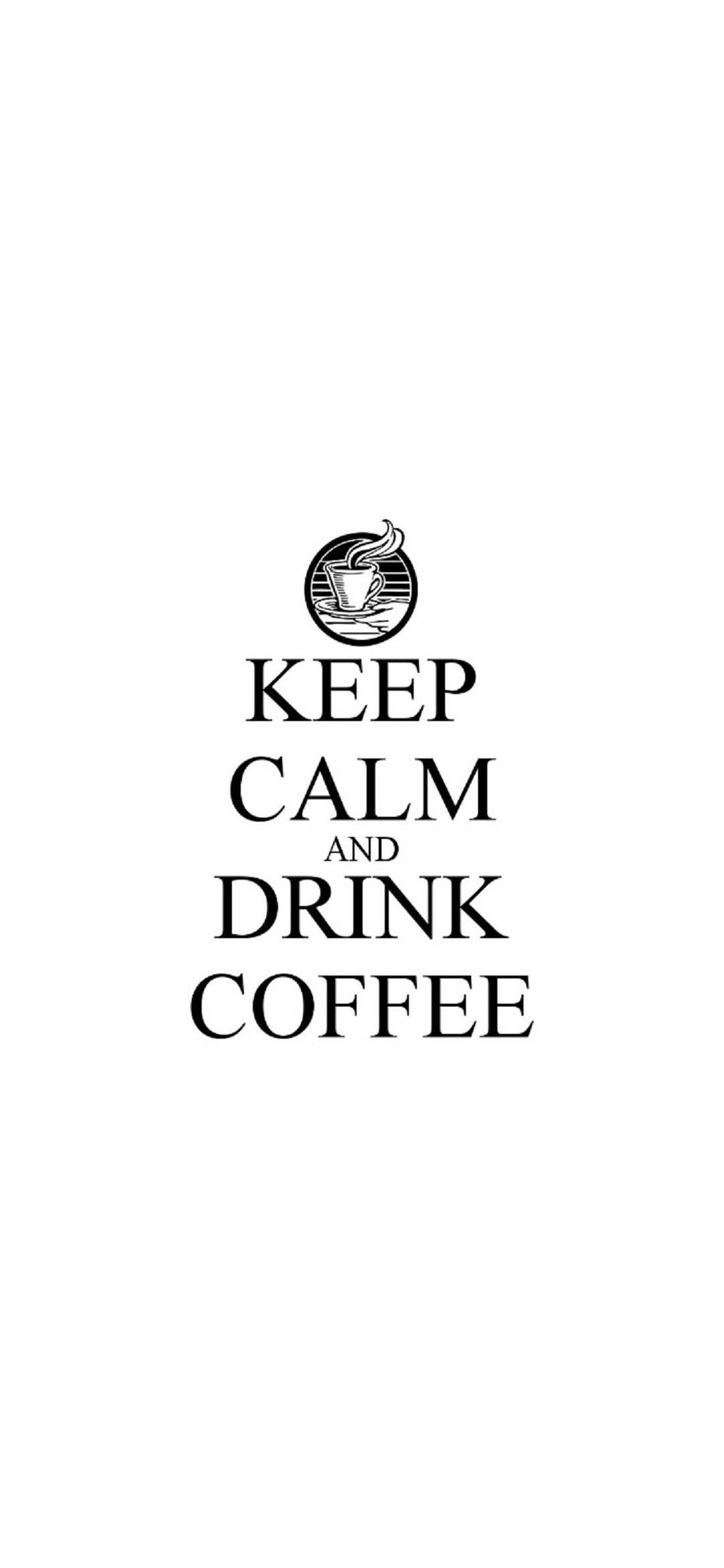 Wit Keep Calm Drink Coffee iPhone Muurpapier