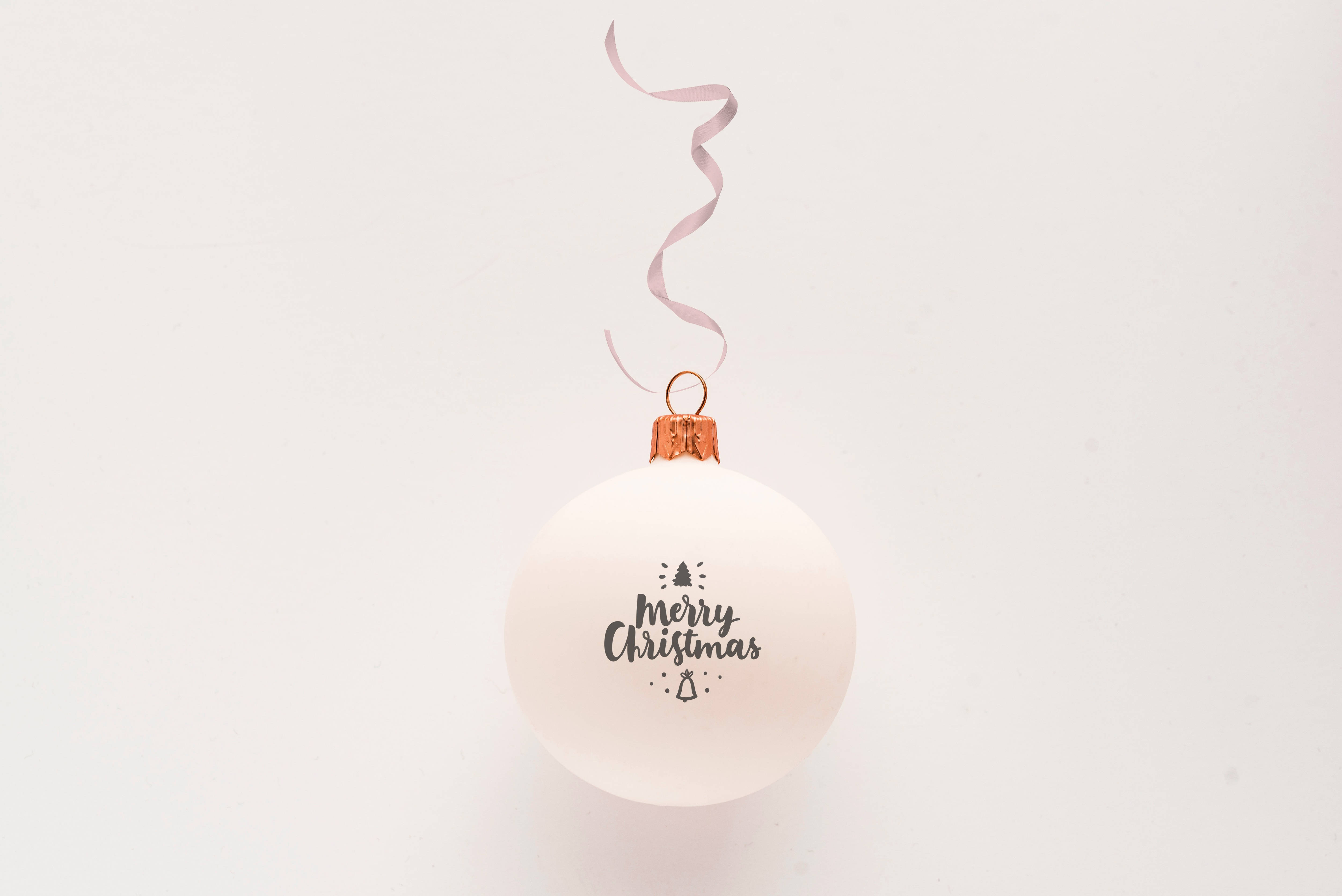 Wit Kersfees-ornament Muurpapier