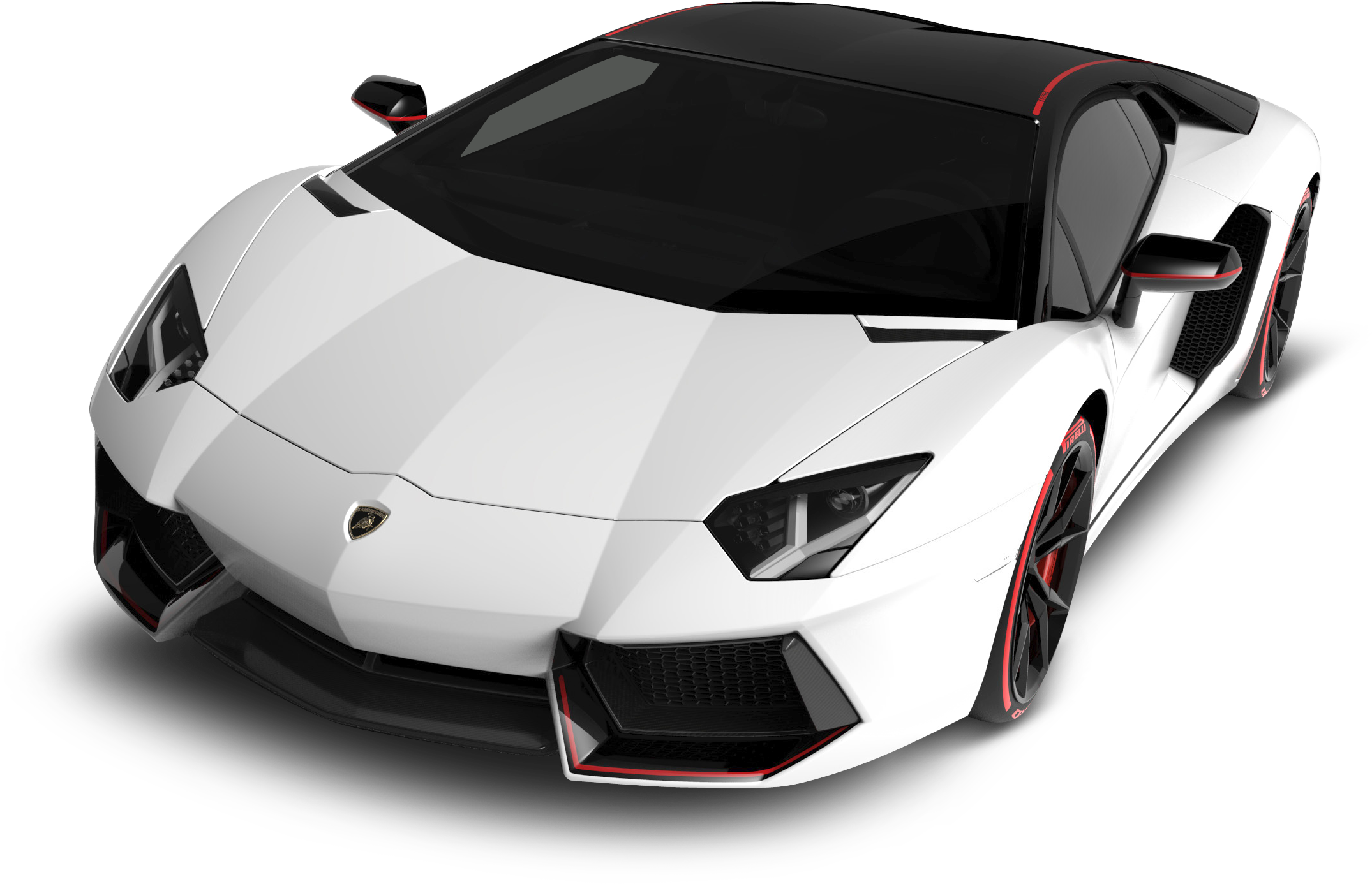 Wit Lamborghini Aventador S V J Skuins Aansig Muurpapier