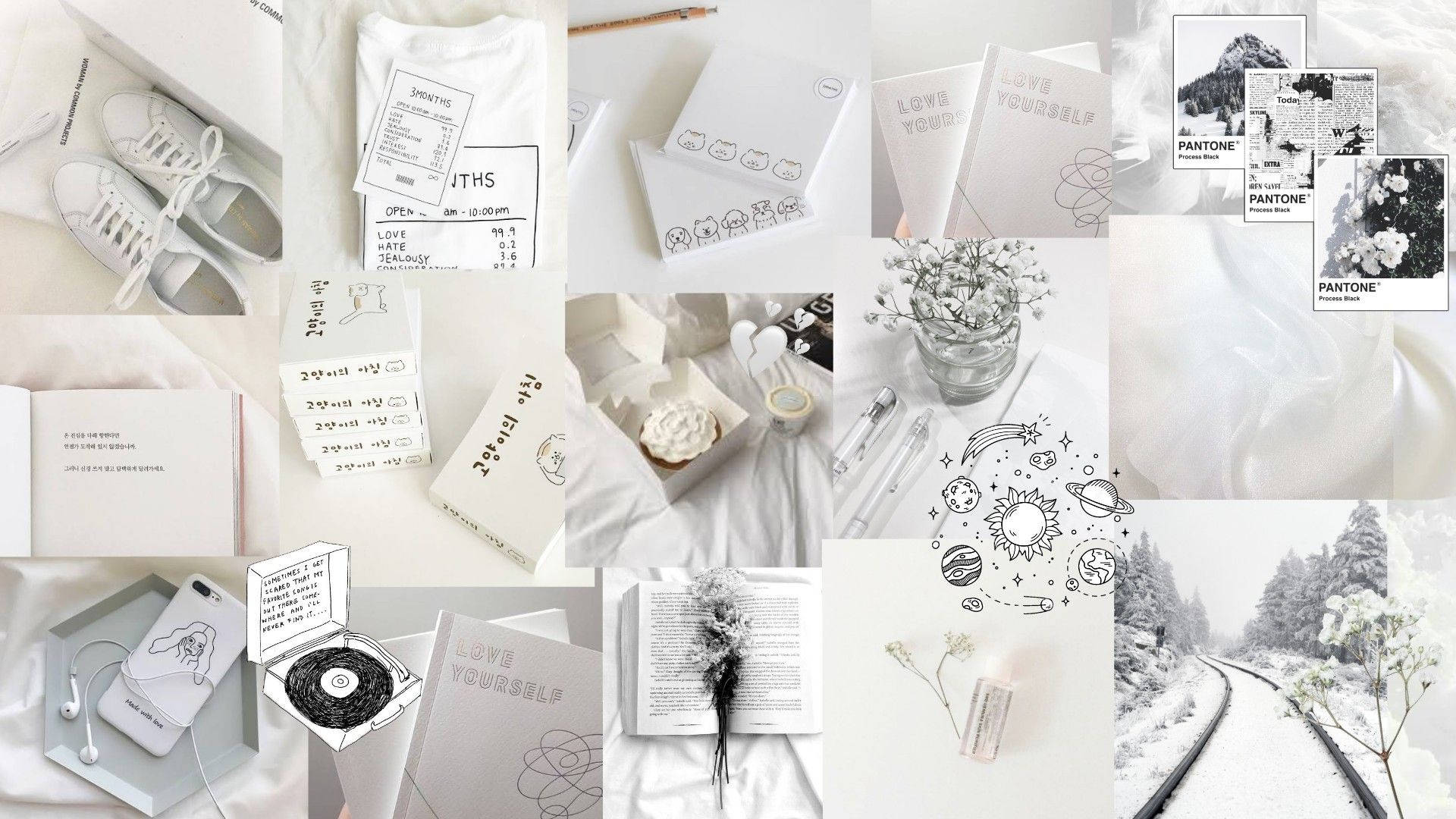 Wit Luukse Collage Doodles Pinterest Estetika Muurpapier