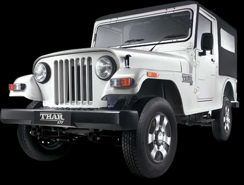 Wit Mahindra Thar D I S U V Muurpapier