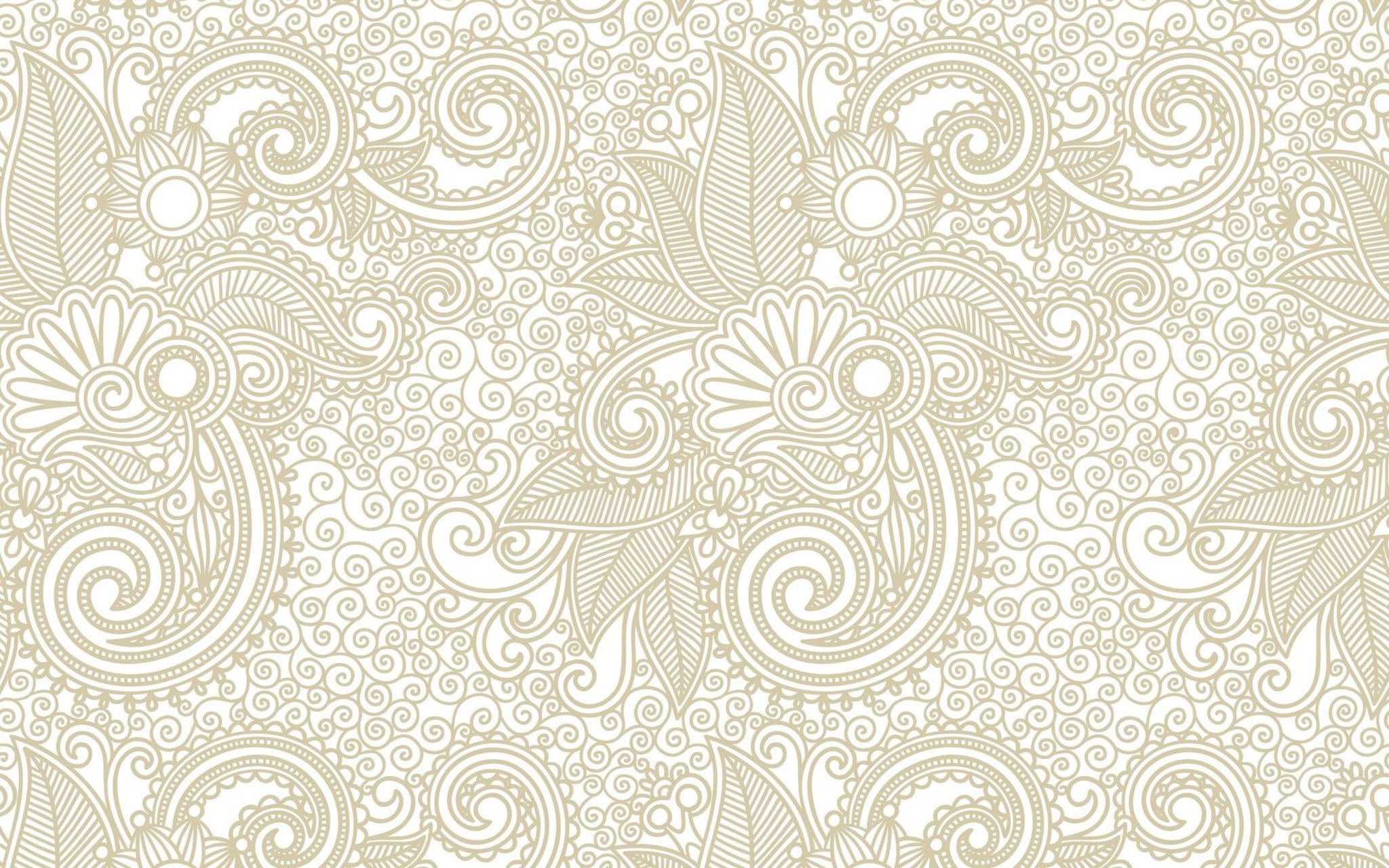Wit Paisley Koel Patroon Muurpapier
