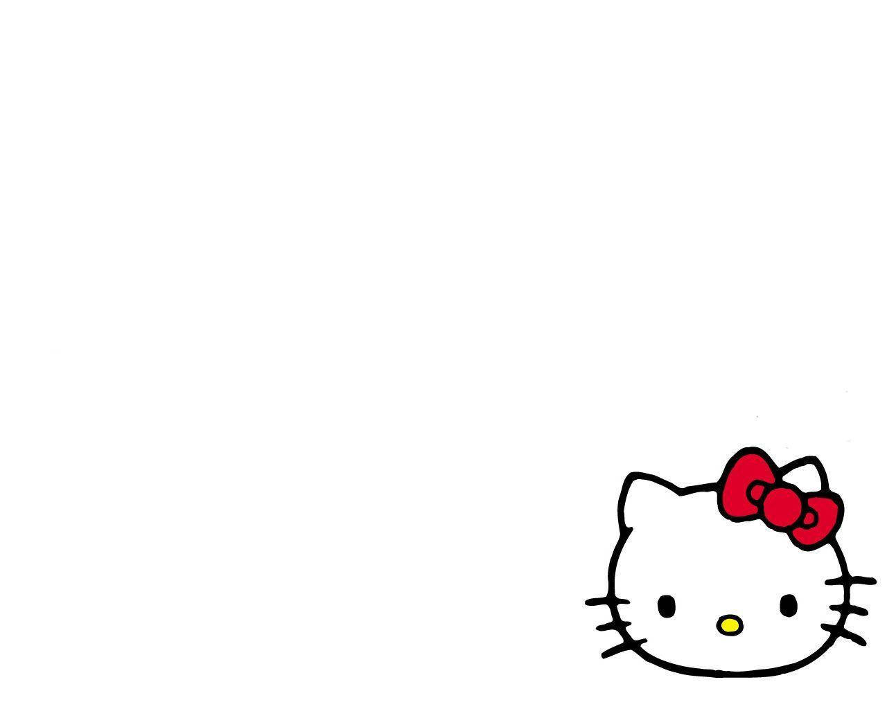 Wit Skerm Met Hello Kitty Muurpapier