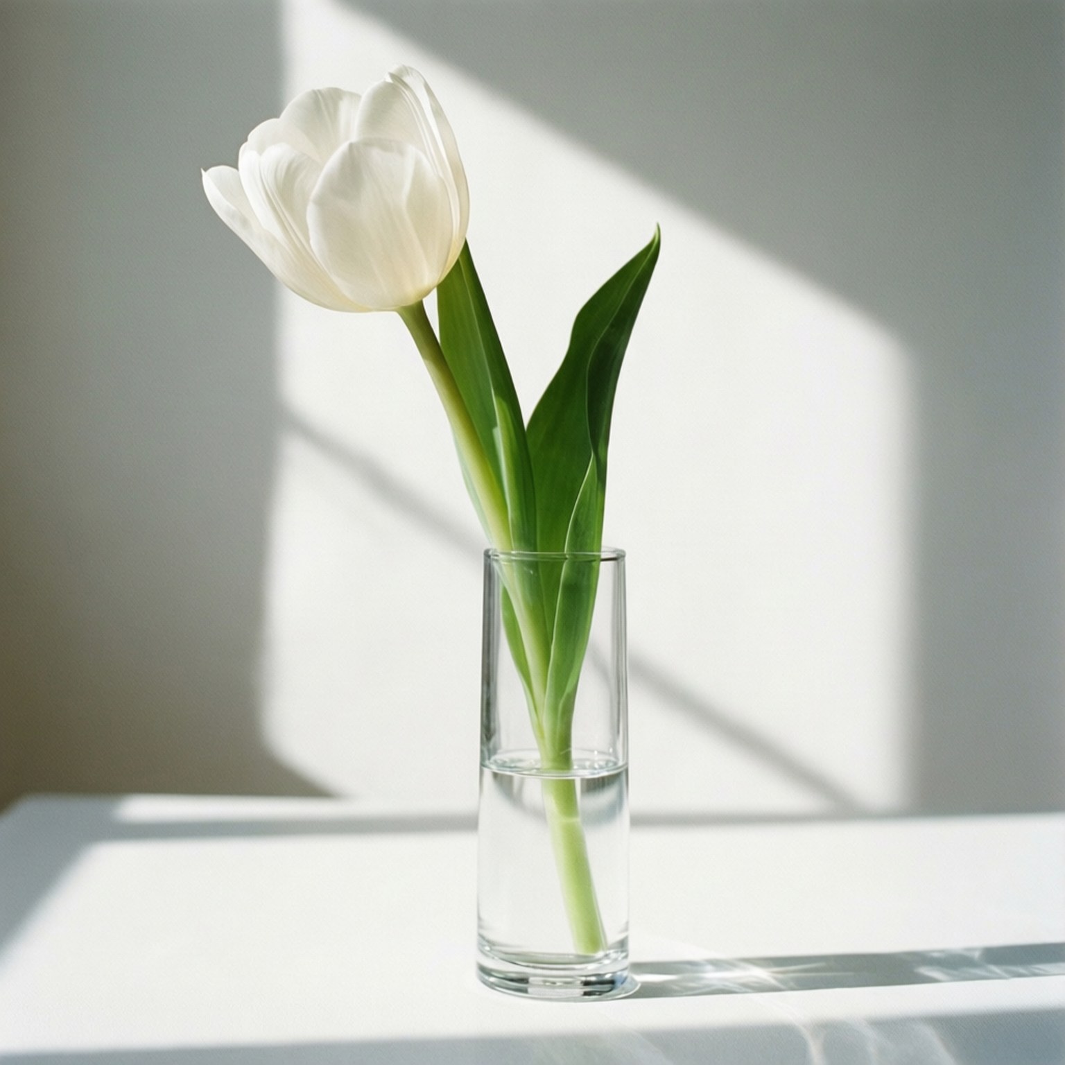 Wit Tulp Minimalisties Muurpapier
