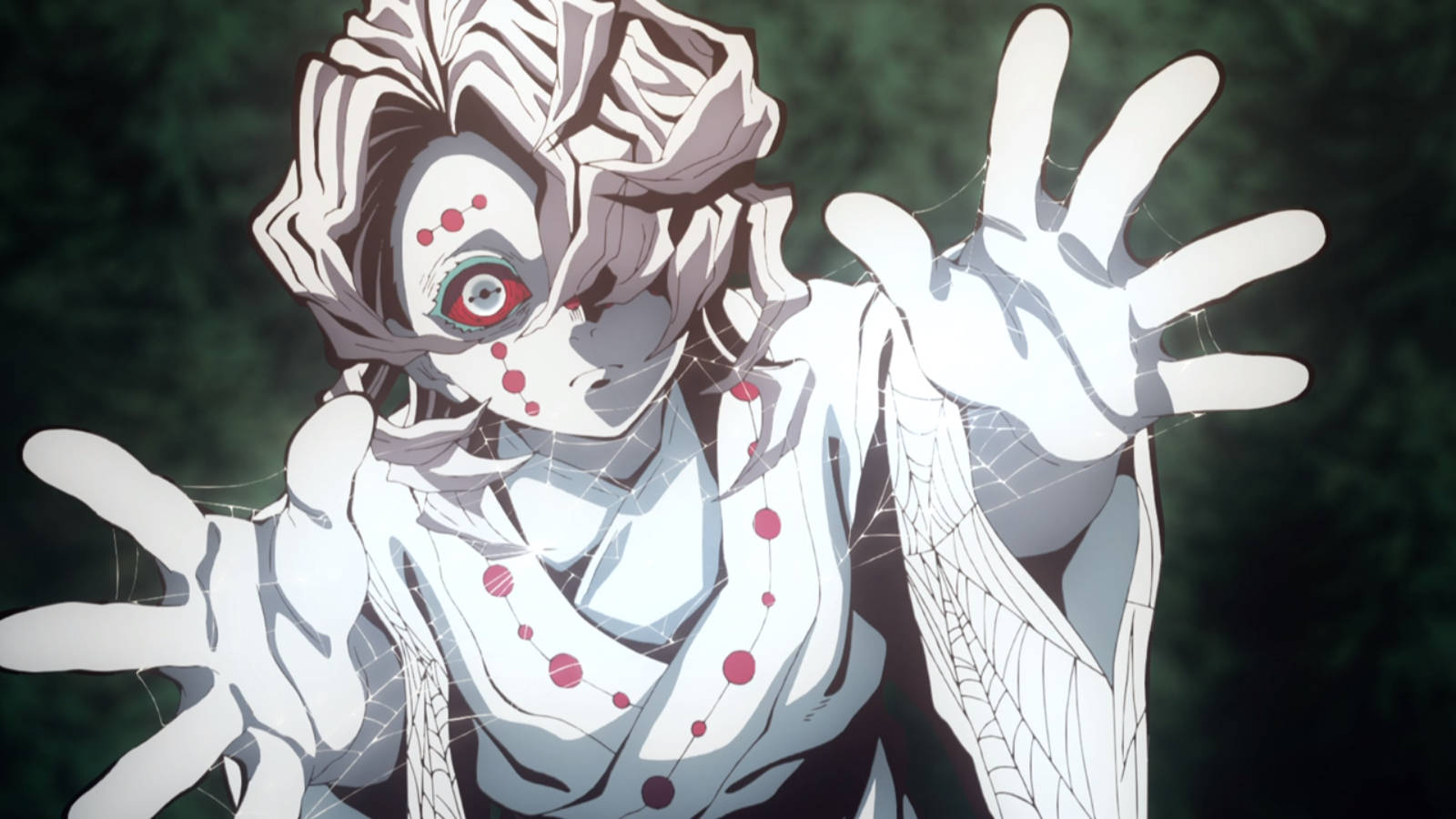 Wit Web Rui Demon Slayer Muurpapier