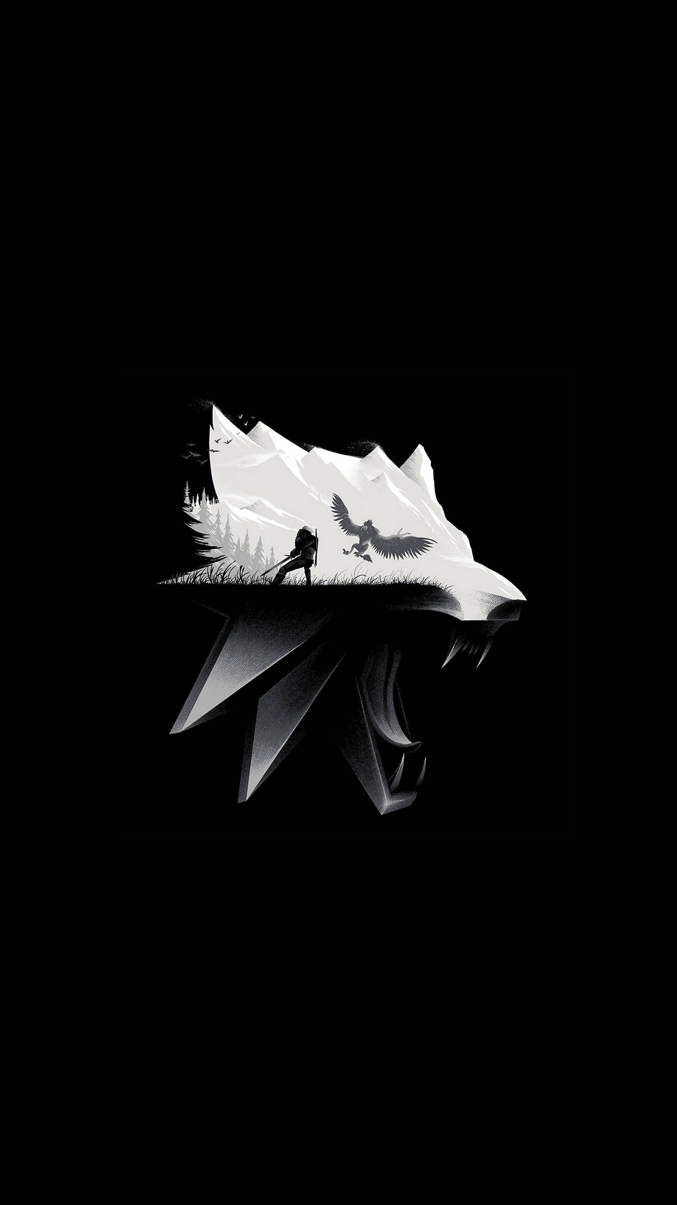 Wit Wolf 4K Ultra HD Donker Foon Muurpapier
