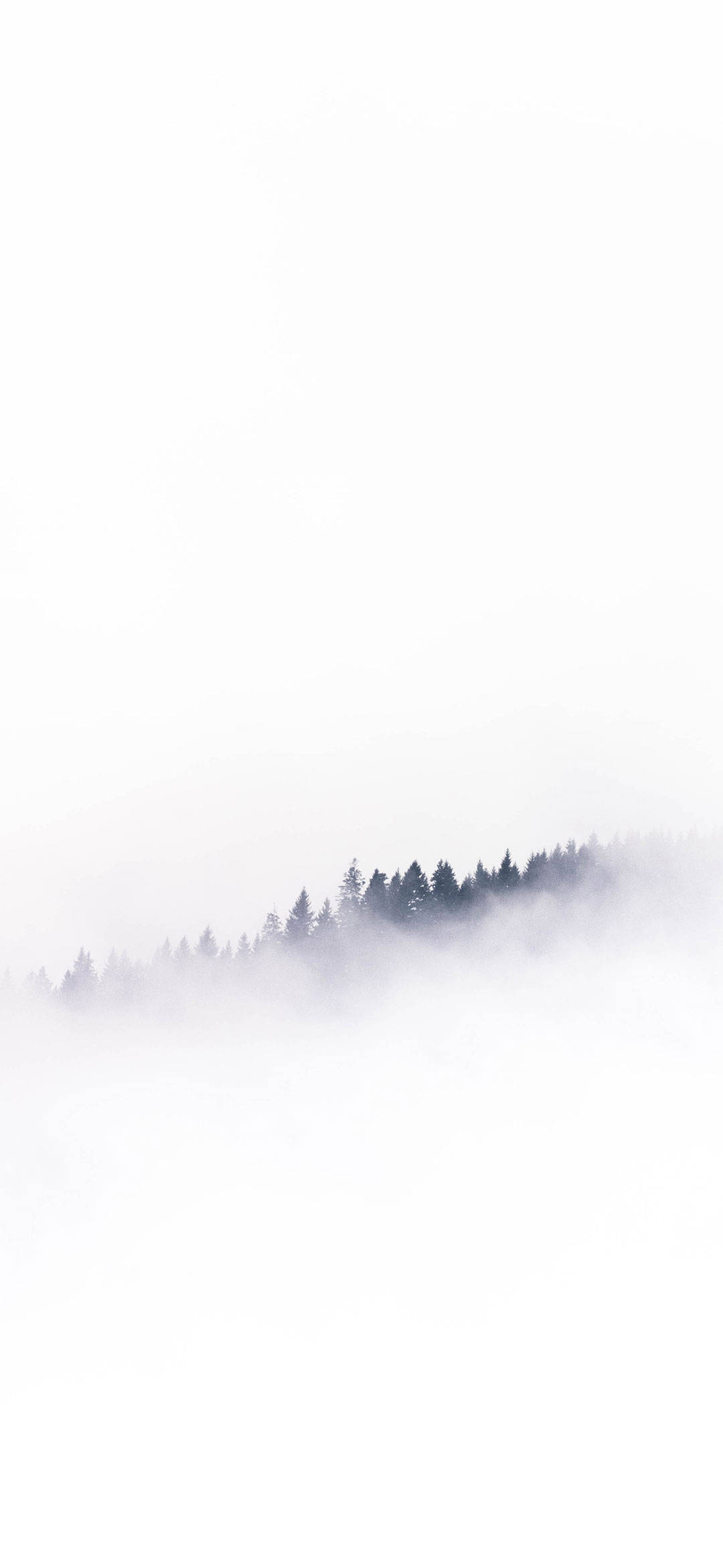 Wit Wolke Op Berg Bome iPhone Muurpapier