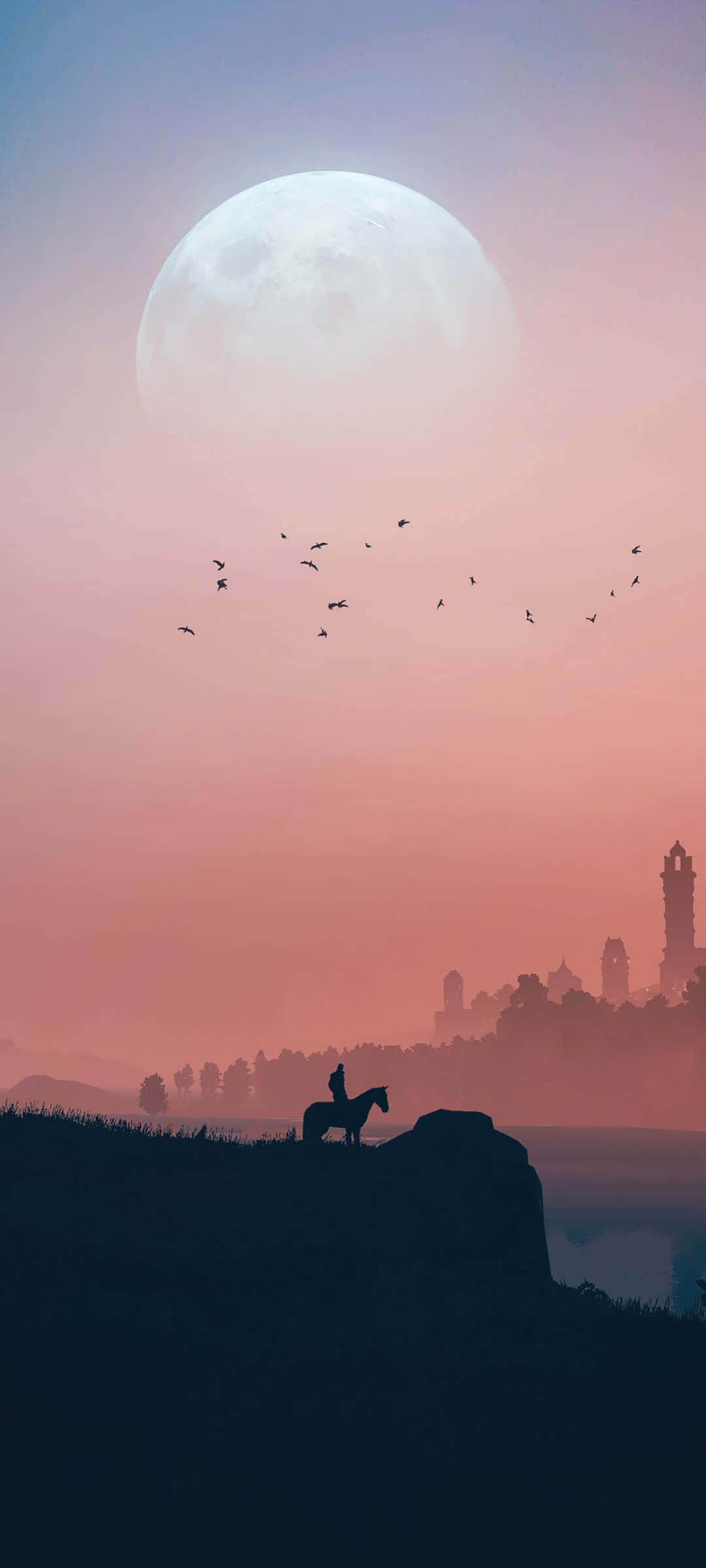Witcher 3 Pixel 3XL AMOLED-agtergrond Muurpapier