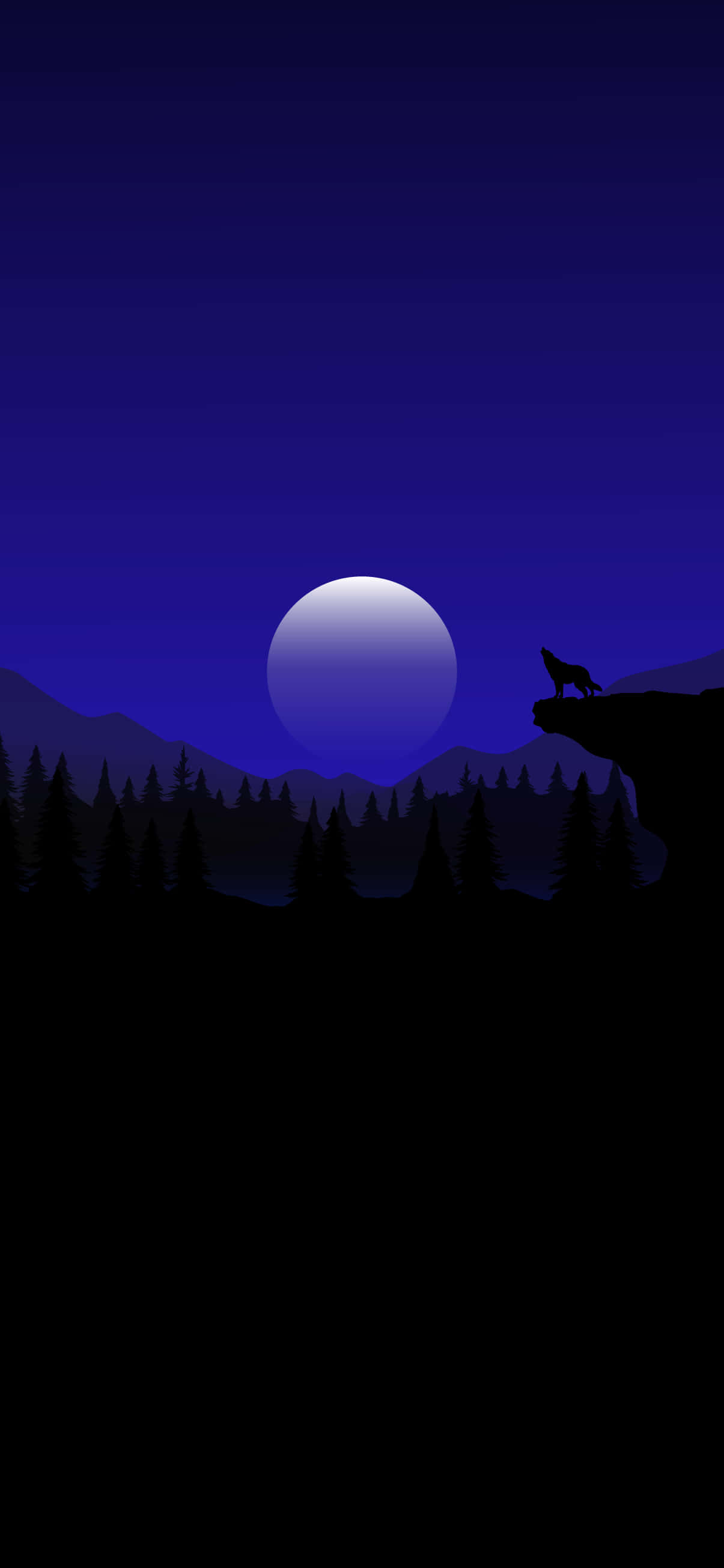Wolf Maan Pixel 3XL AMOLED Agtergrond Muurpapier