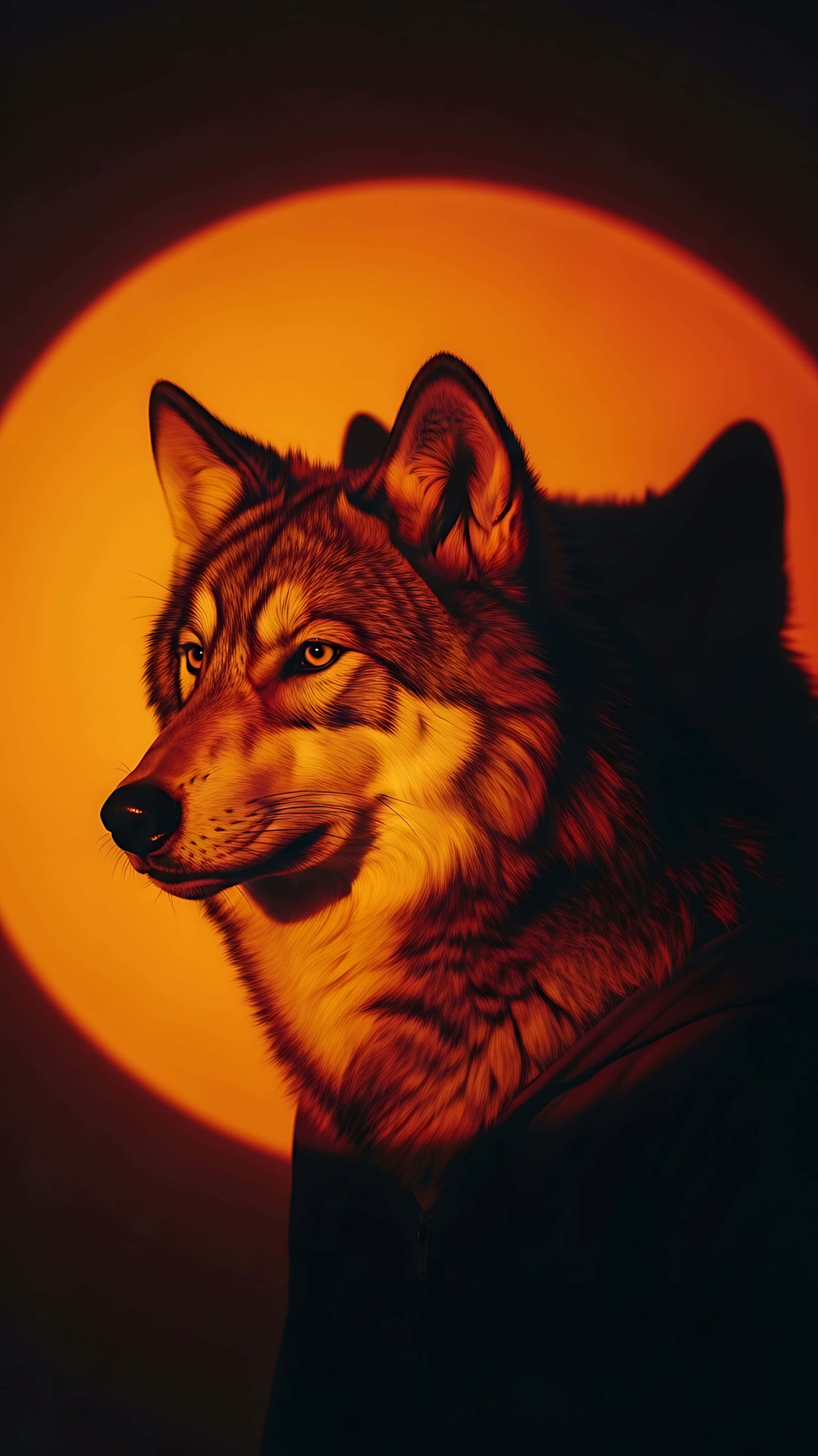 Wolf Son Portret Muurpapier
