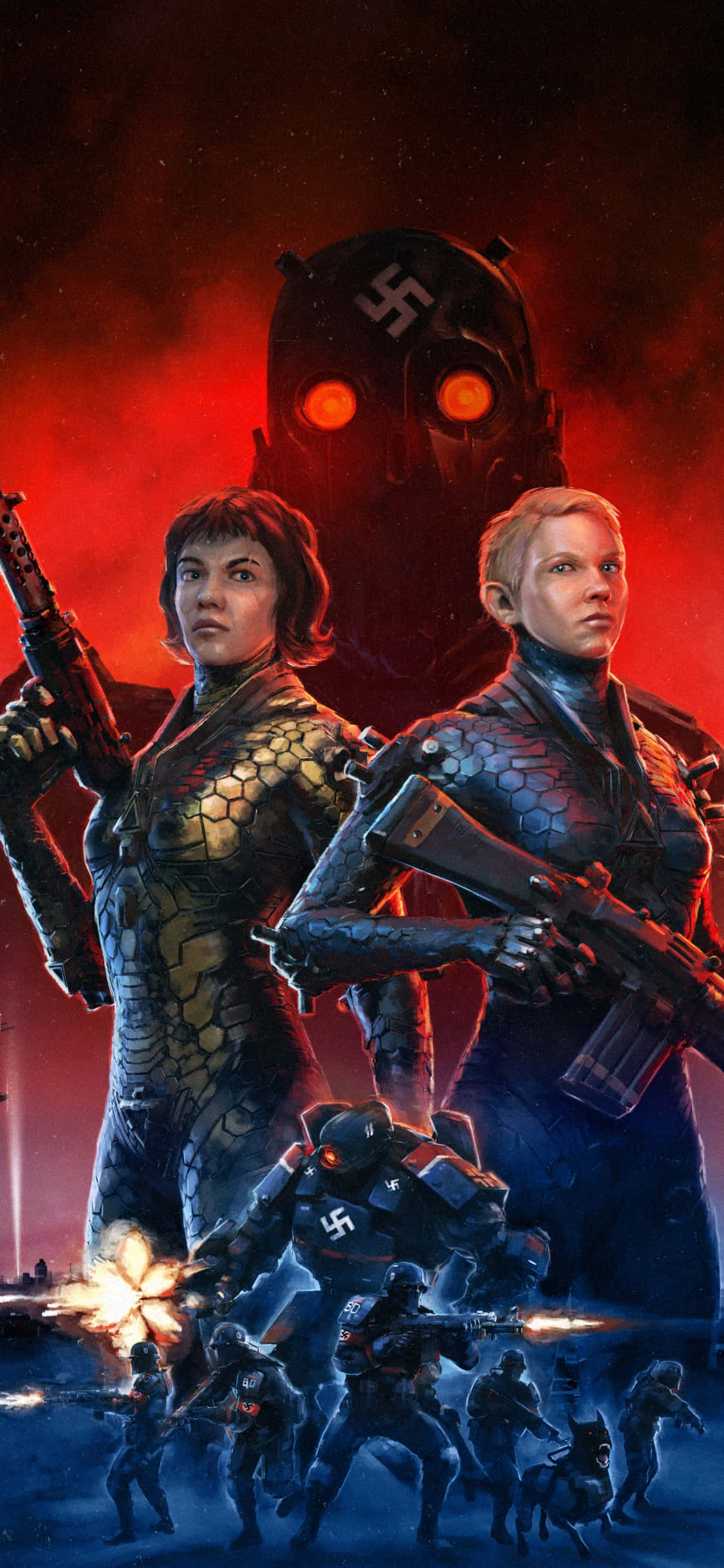 Wolfenstein II die Nuwe Kolossus op iPhone Xs Muurpapier