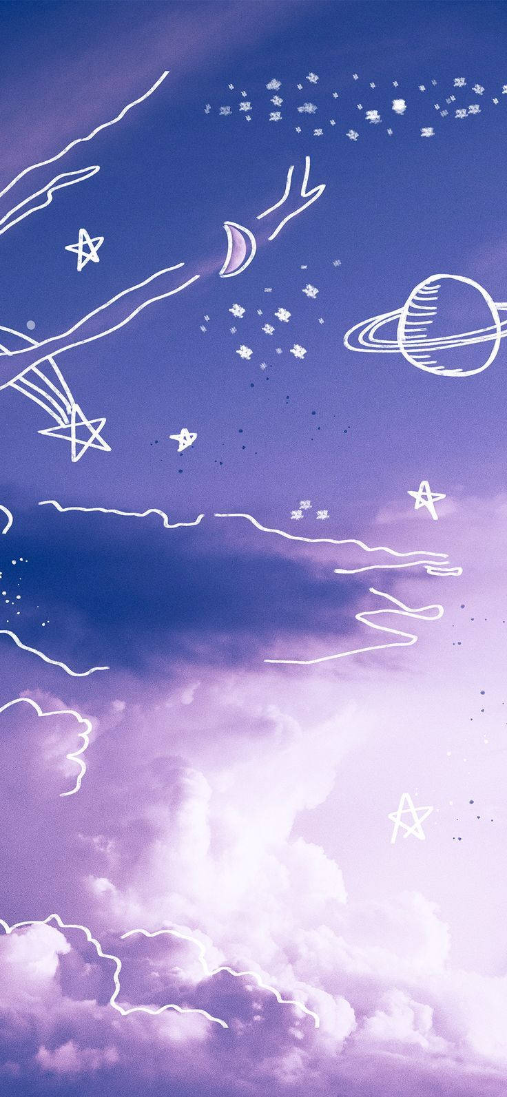 Wolke en Planete Pastelpers Tumblr Muurpapier