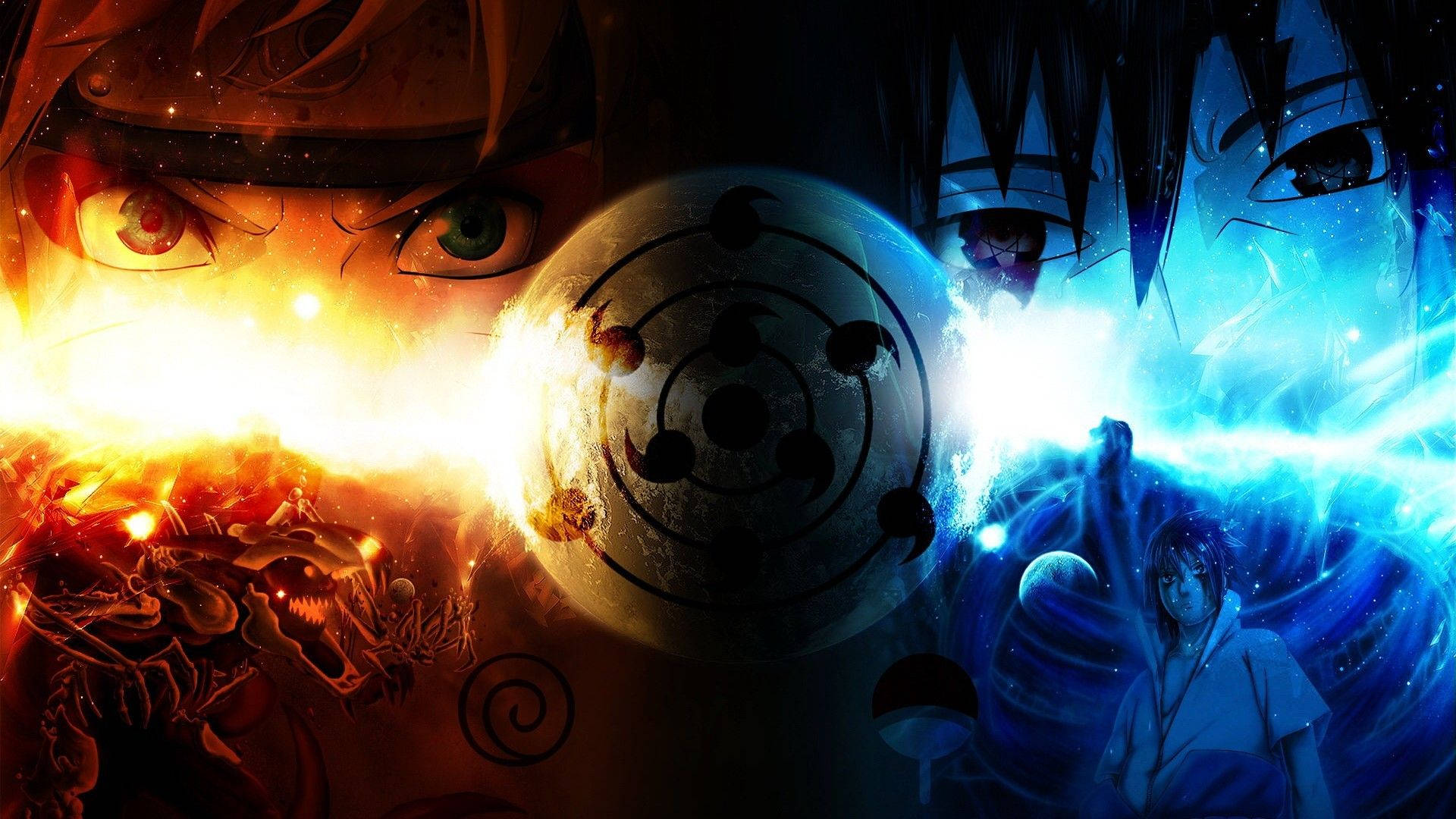 Wonderlike Naruto en Sasuke met Sharingan Muurpapier