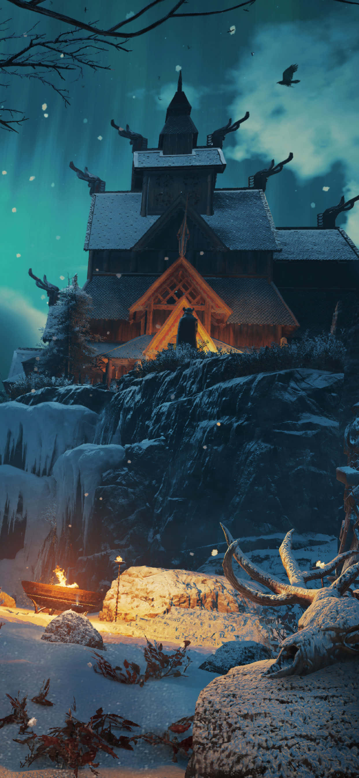 Wonderlike Voorstelling van Assassin's Creed Valhalla op iPhone XS Max Muurpapier
