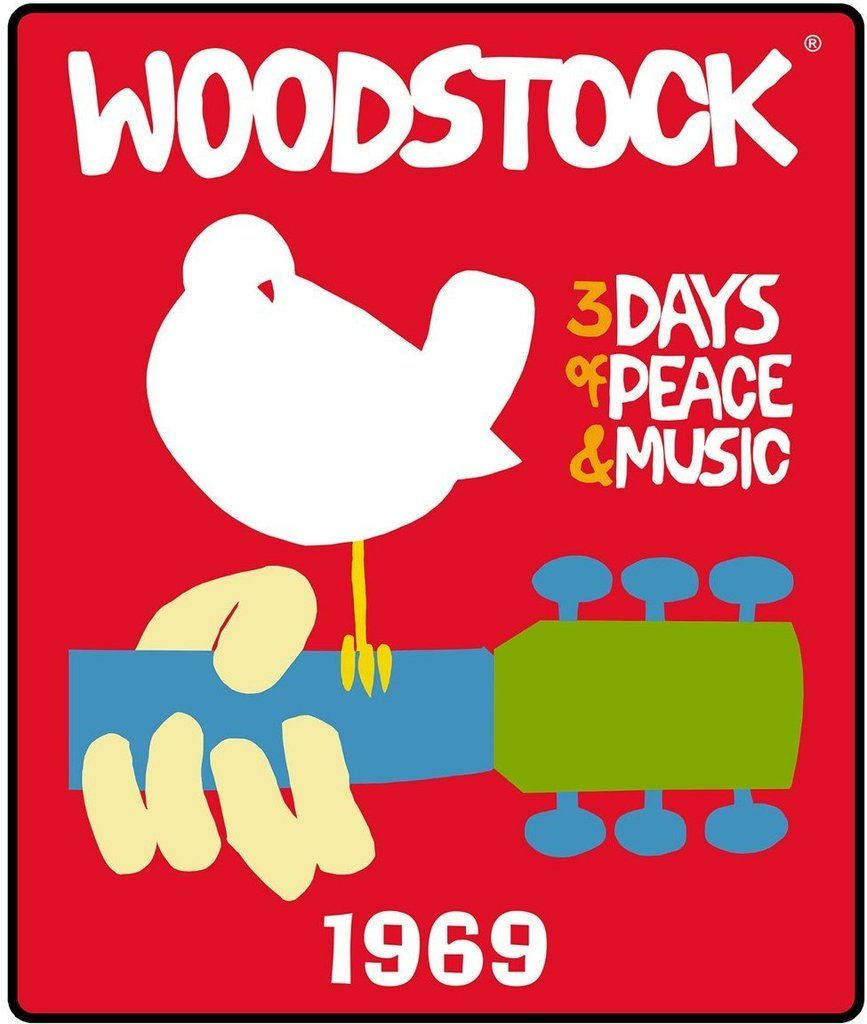 Woodstock 1969 Klassieke Logo Muurpapier