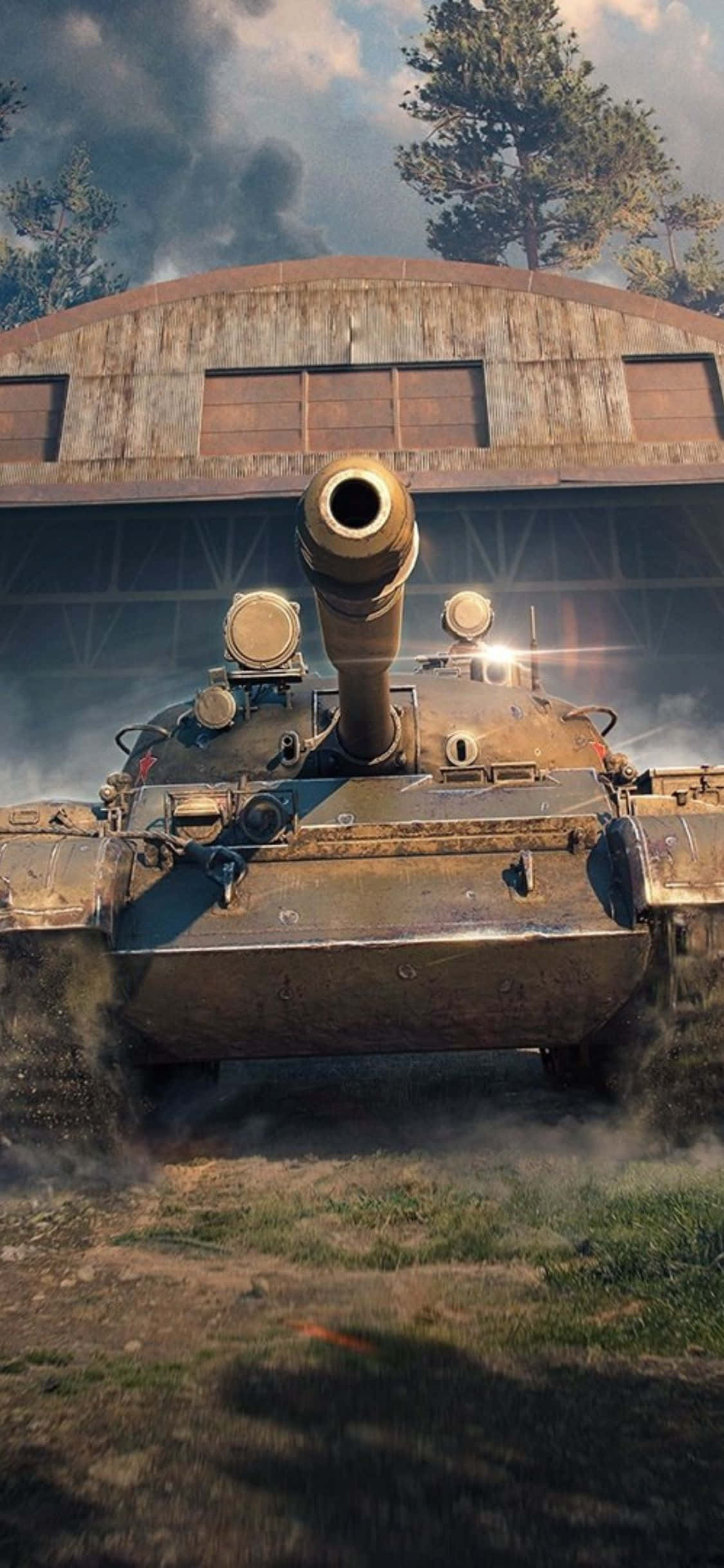 world of tanks - 'n tenk voor 'n gebou Muurpapier