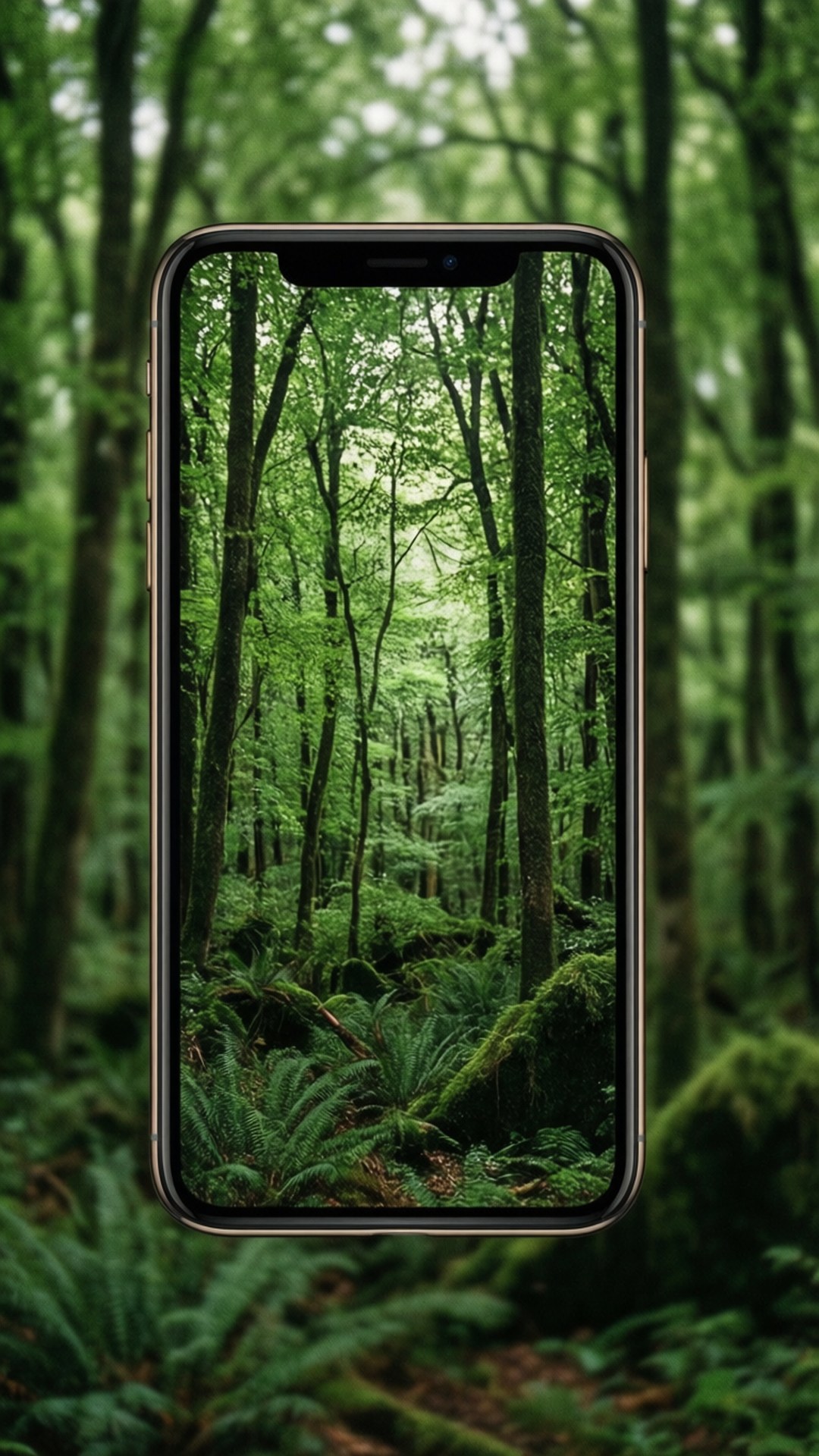 Woudweerkaatsing iPhone X Muurpapier