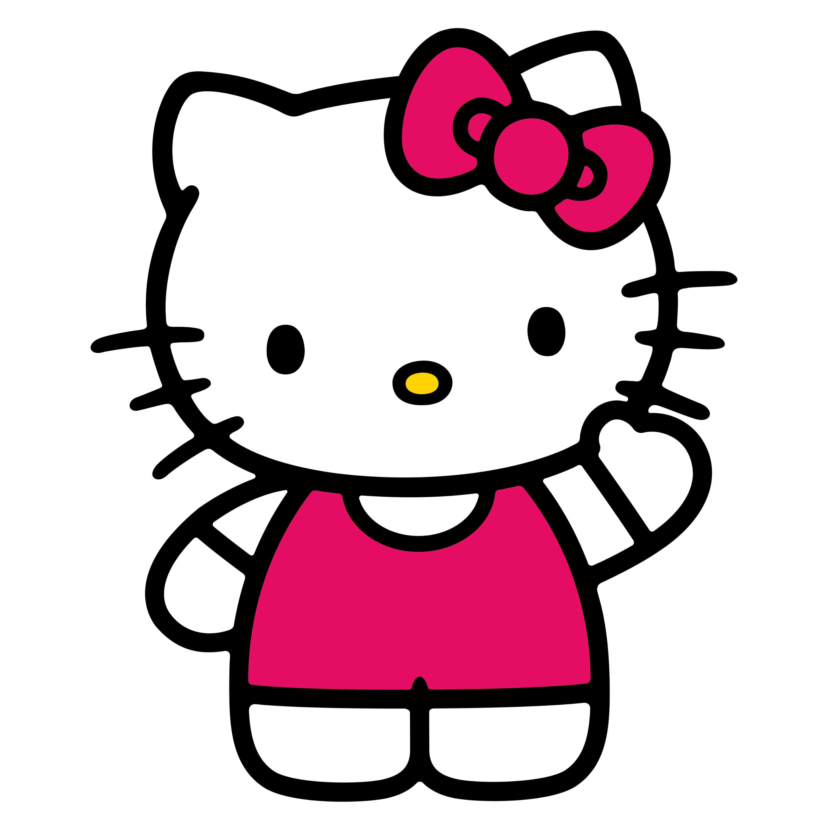Wuiwende Hello Kitty in Pienk Agtergrond Muurpapier