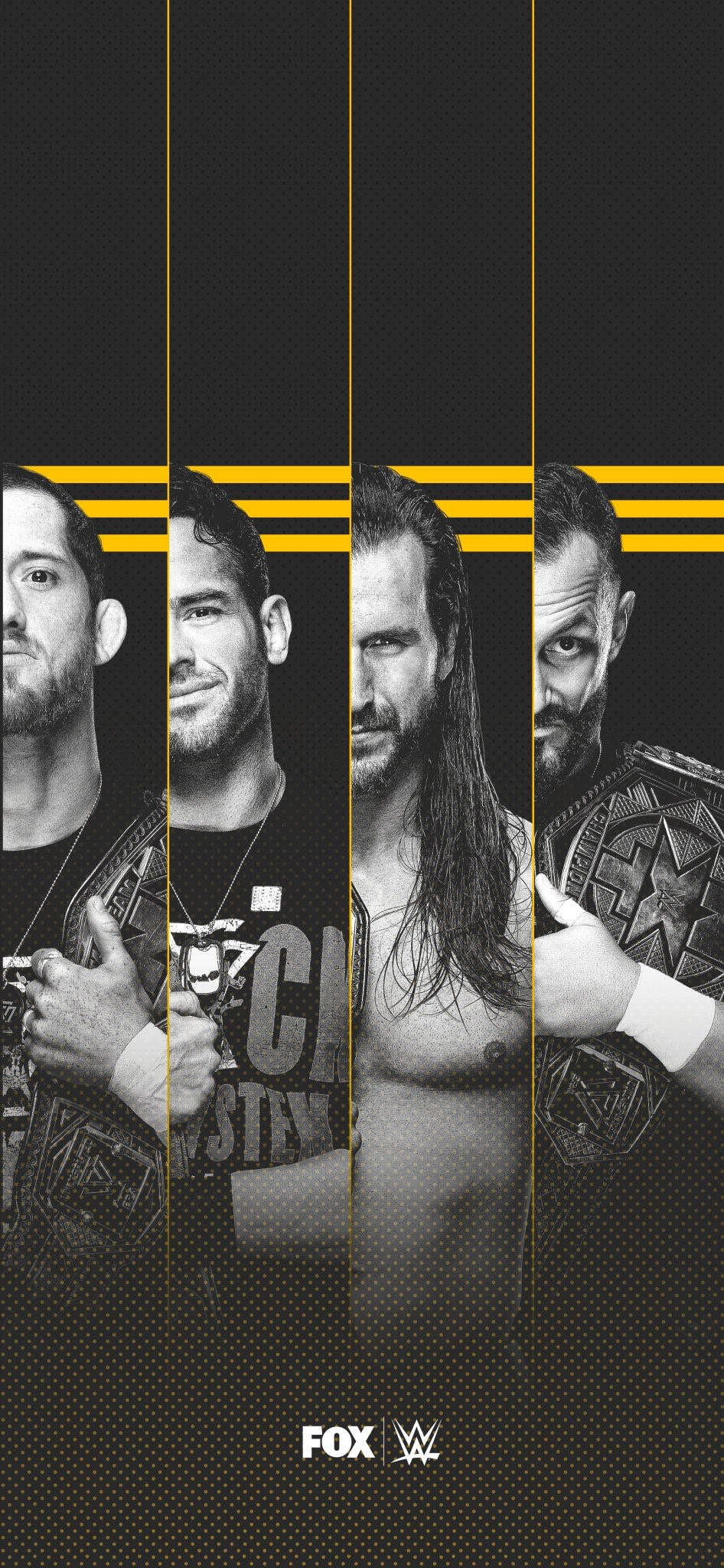 WWE Nxt Supersterre Swart en Wit Muurpapier