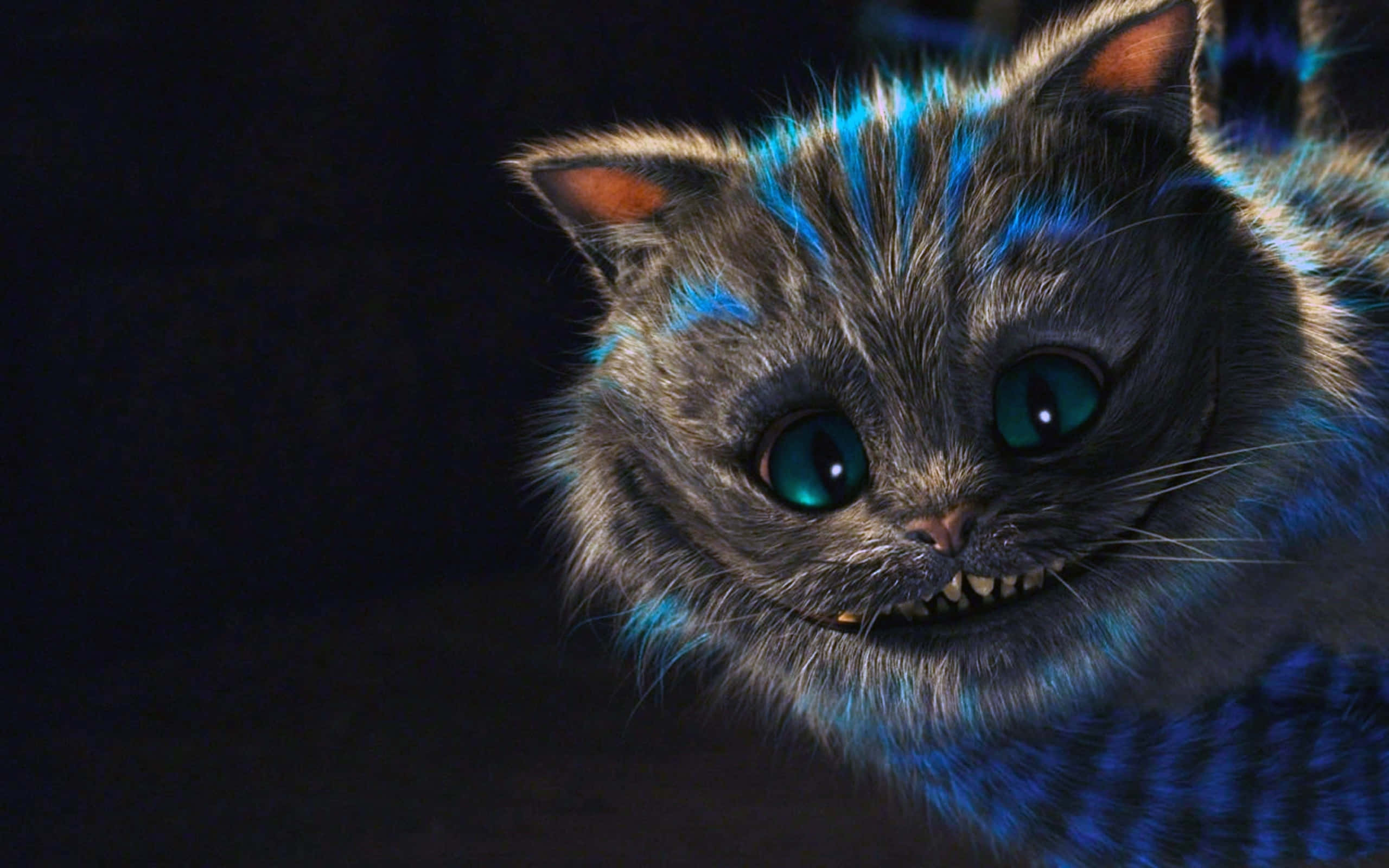 Wyd Glimlaggend: Die Cheshire Kat Muurpapier