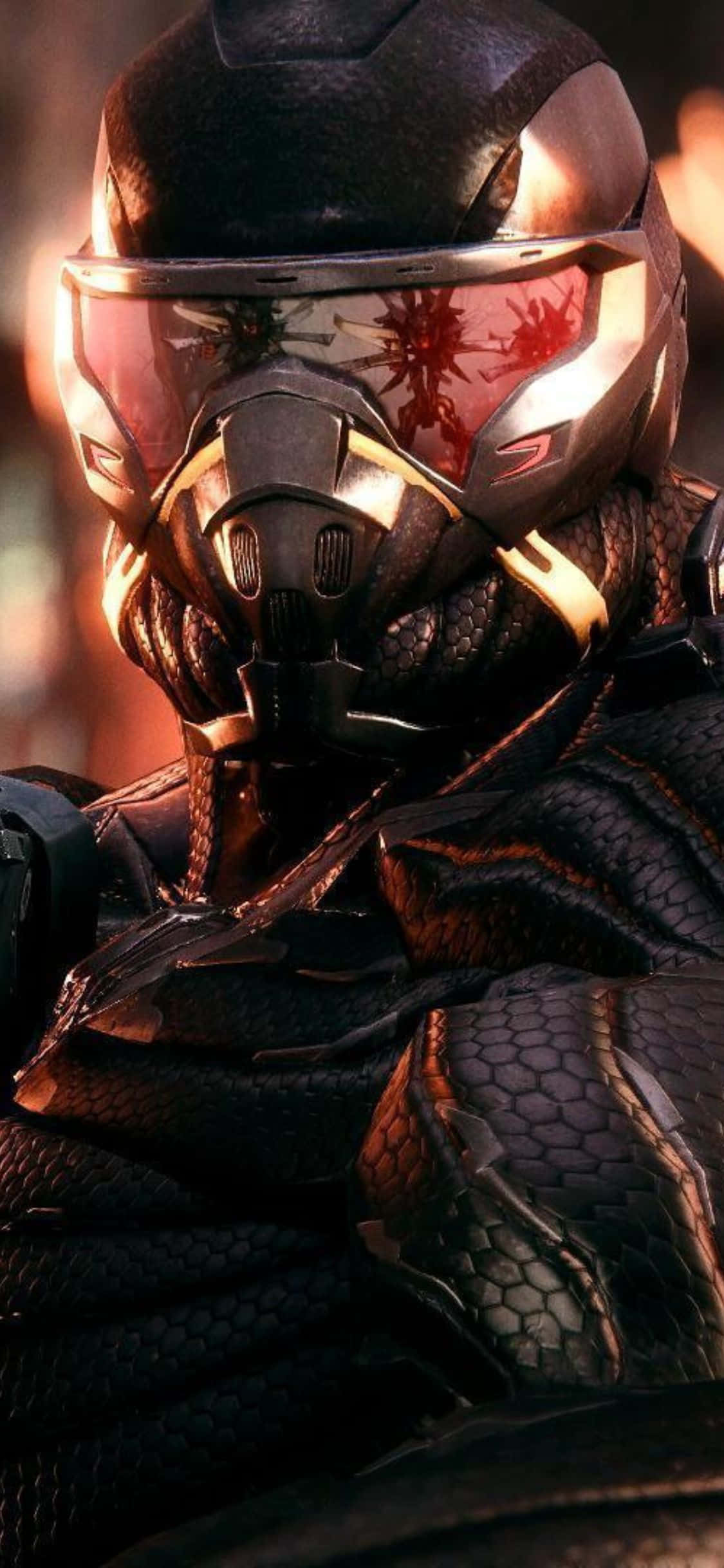 Wys die iPhone X wat Crysis 3 speel Muurpapier
