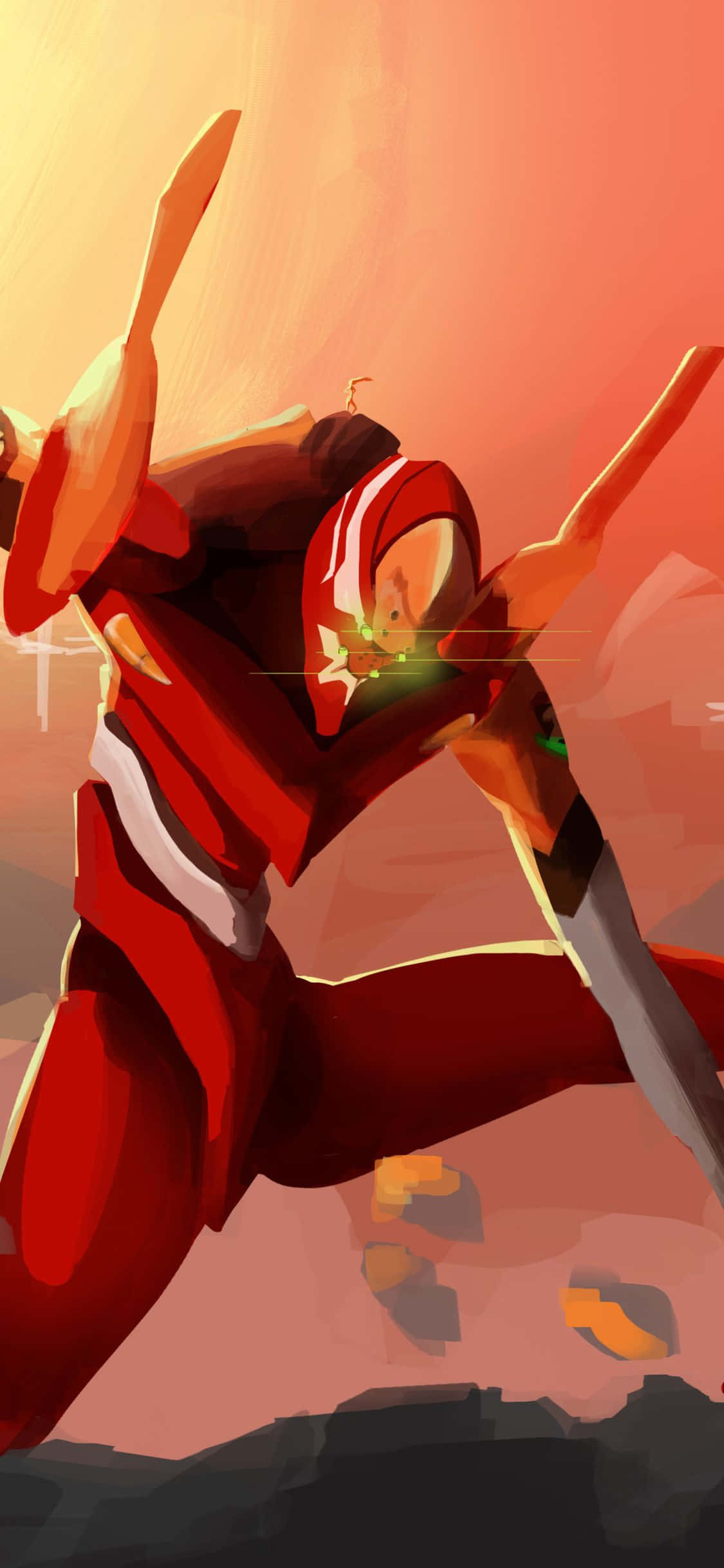 Wys jou aanhang met die Neon Genesis Evangelion-selfoon Muurpapier