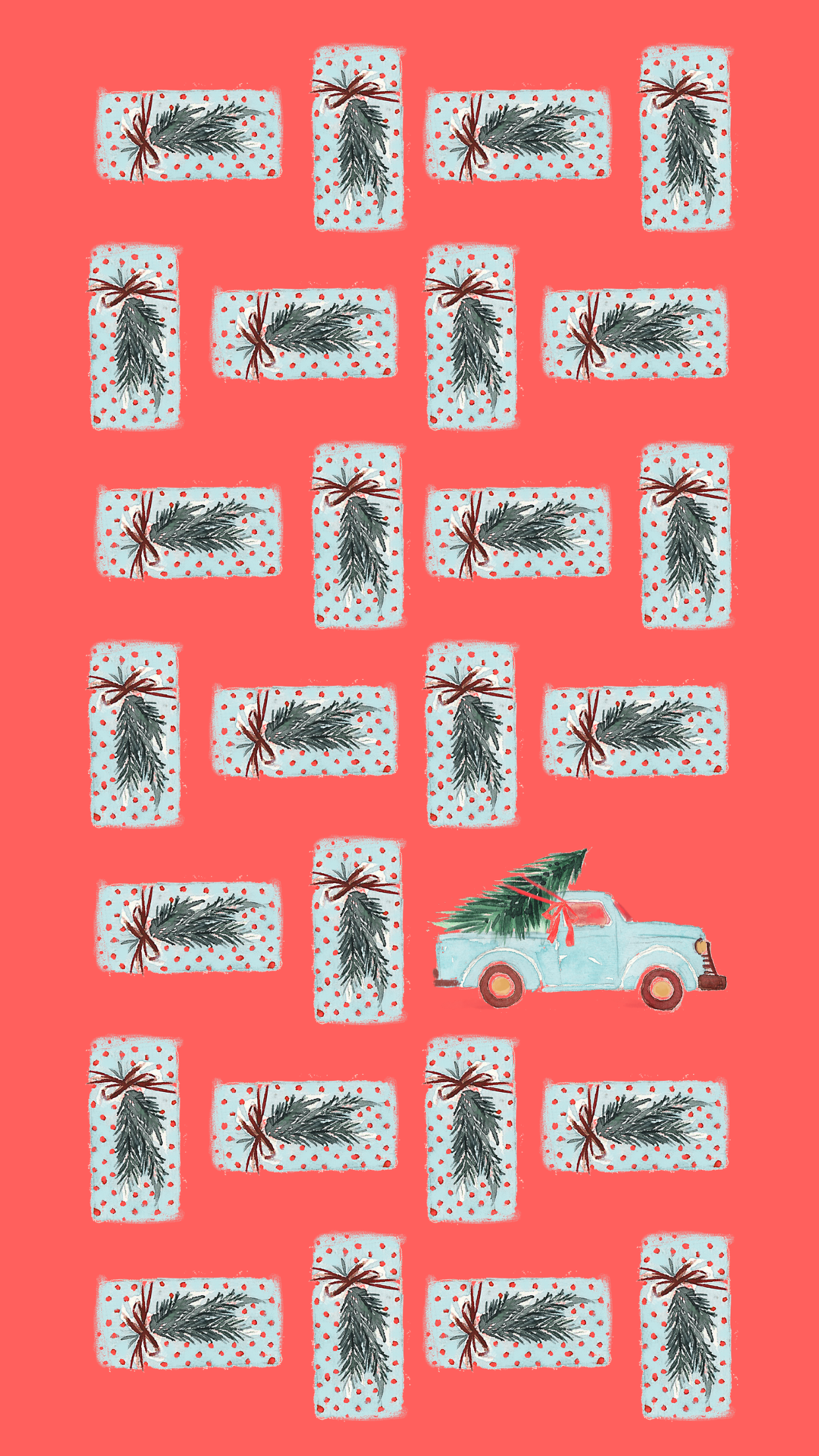Wys jou Kersgees stylvol met hierdie feestelike Kersfoon-agtergrond. Muurpapier