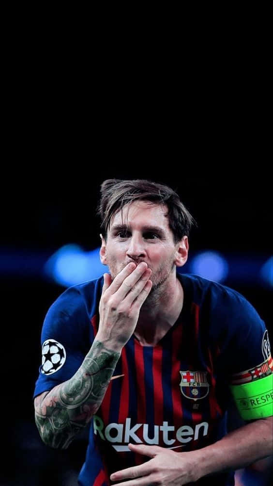 Wys jou lojaliteit met die Messi iPhone Muurpapier