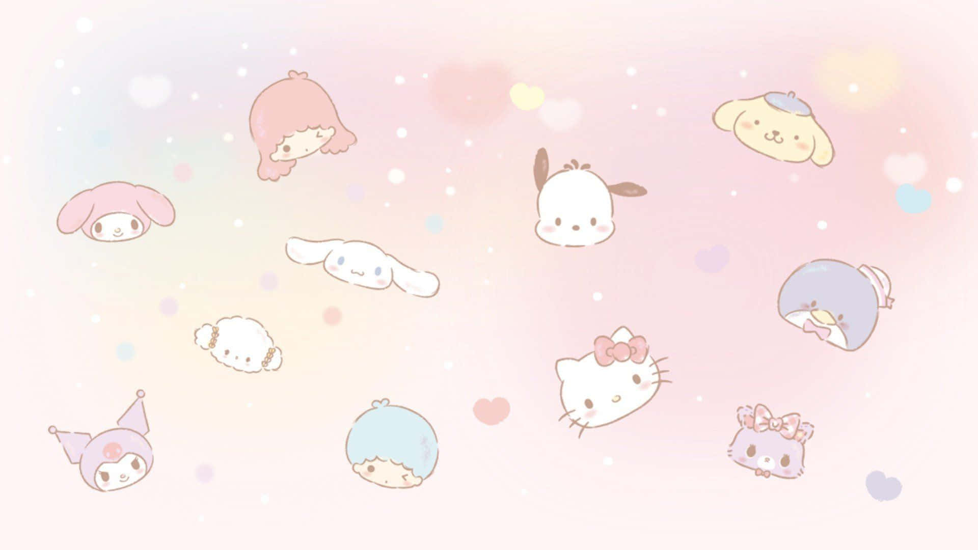 Wys jou Sanrio-gesindheid met hierdie prettige en kleurvolle muurpapier