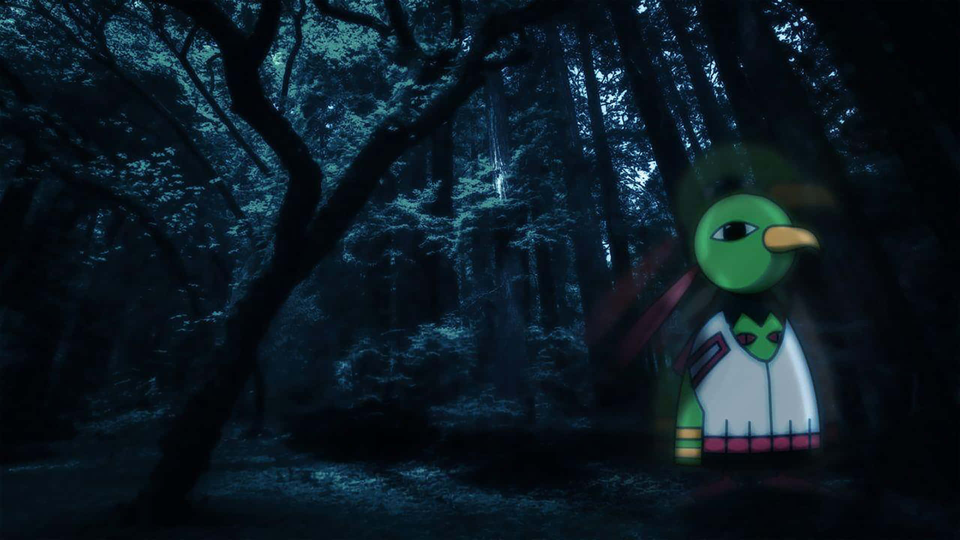 Xatu in 'n Donker Bos Muurpapier