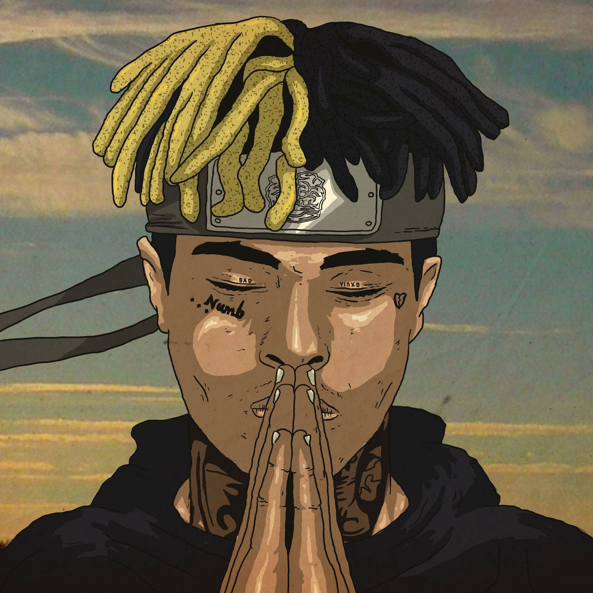 Xxxtentacion Anime Bidende Rapper Muurpapier