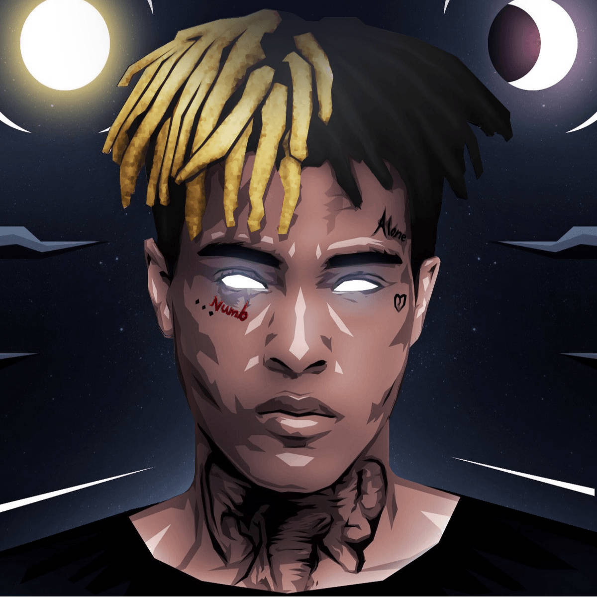 Xxxtentacion Anime Gloeiende Oë Muurpapier