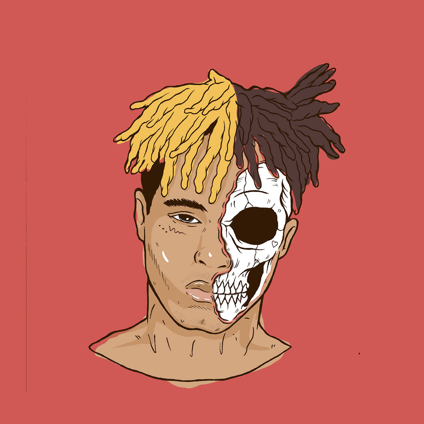Xxxtentacion Anime Geïnspireerde Kuns Muurpapier