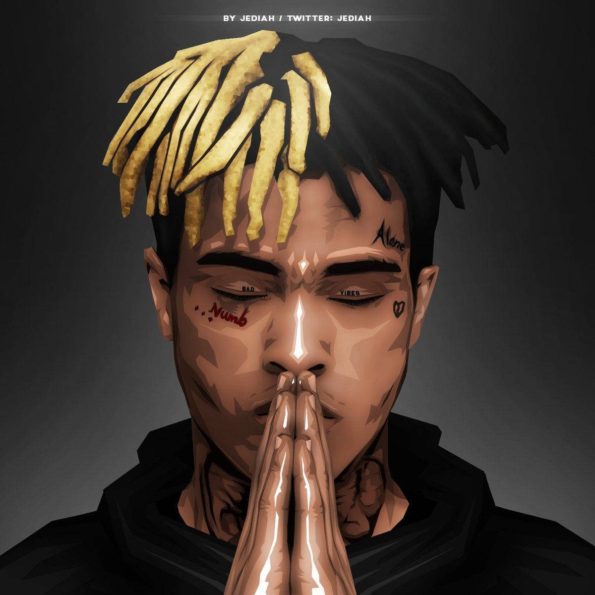 Xxxtentacion Anime Biddende Hande Muurpapier