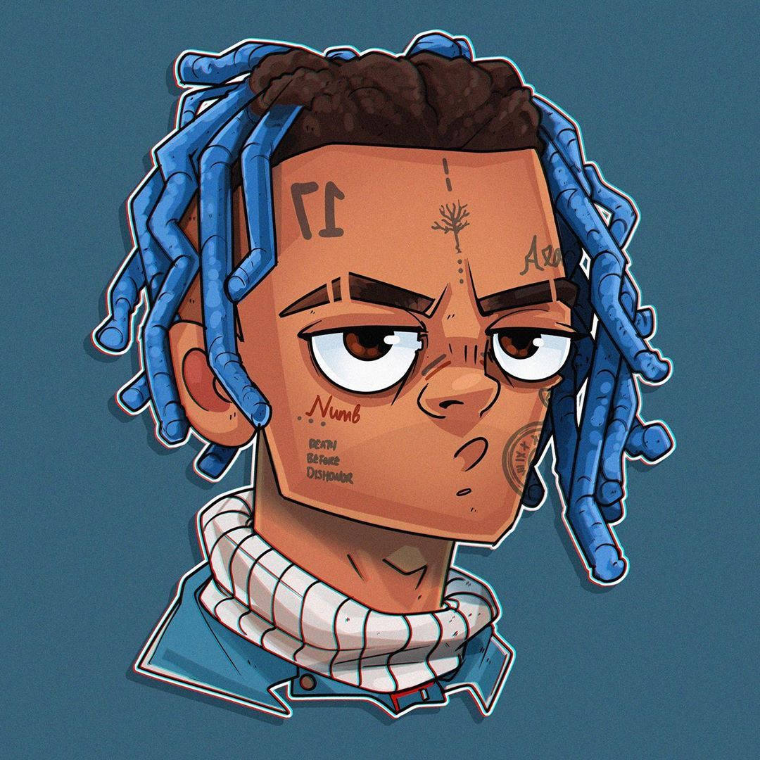 Xxxtentacion Anime Digitale Tatoeërings Muurpapier