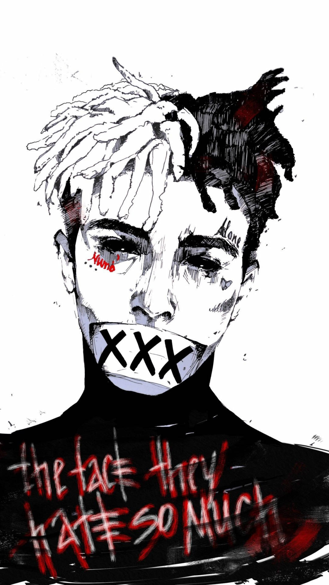 Xxxtentacion Anime Tekening Muurpapier