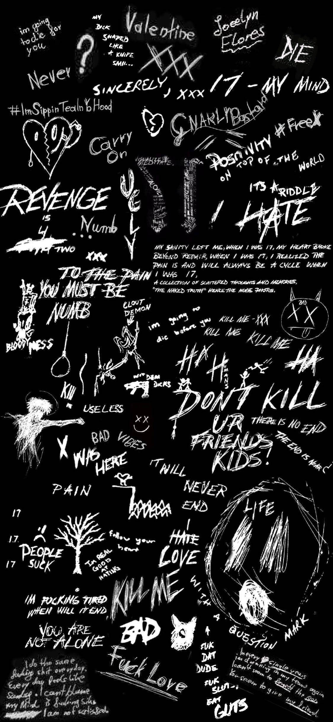 XXXTentacion Estetiese Lirieke Collage Muurpapier