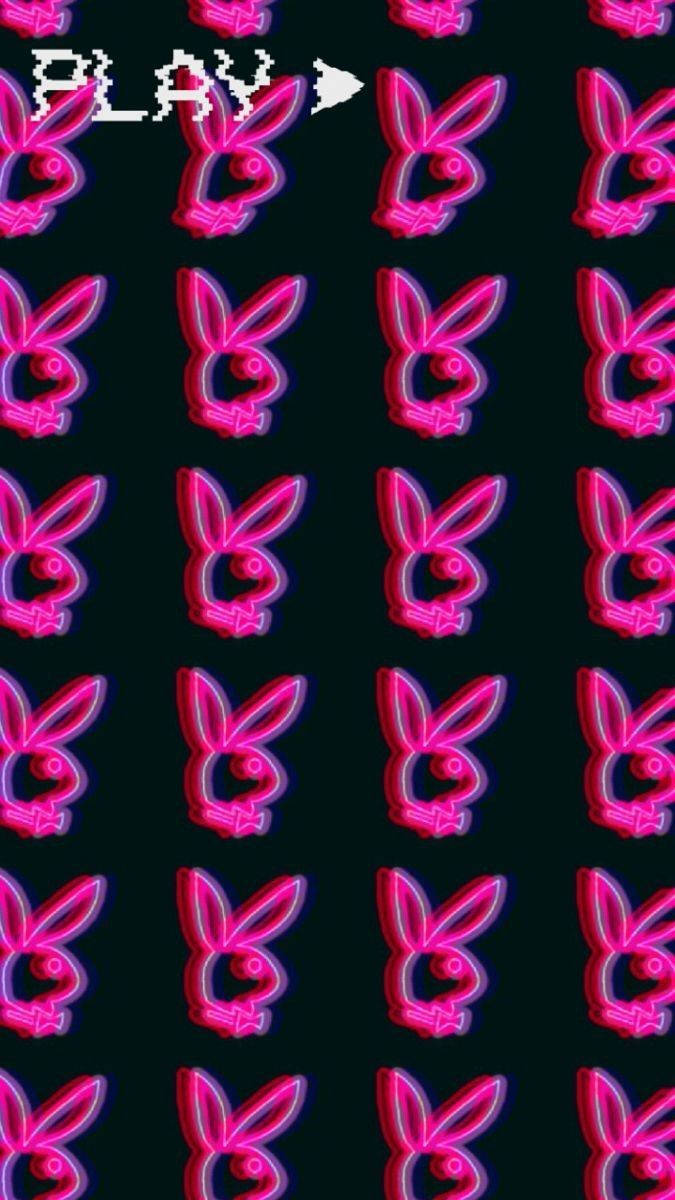Y2k-estetika Pienk Playboy-konyn Muurpapier