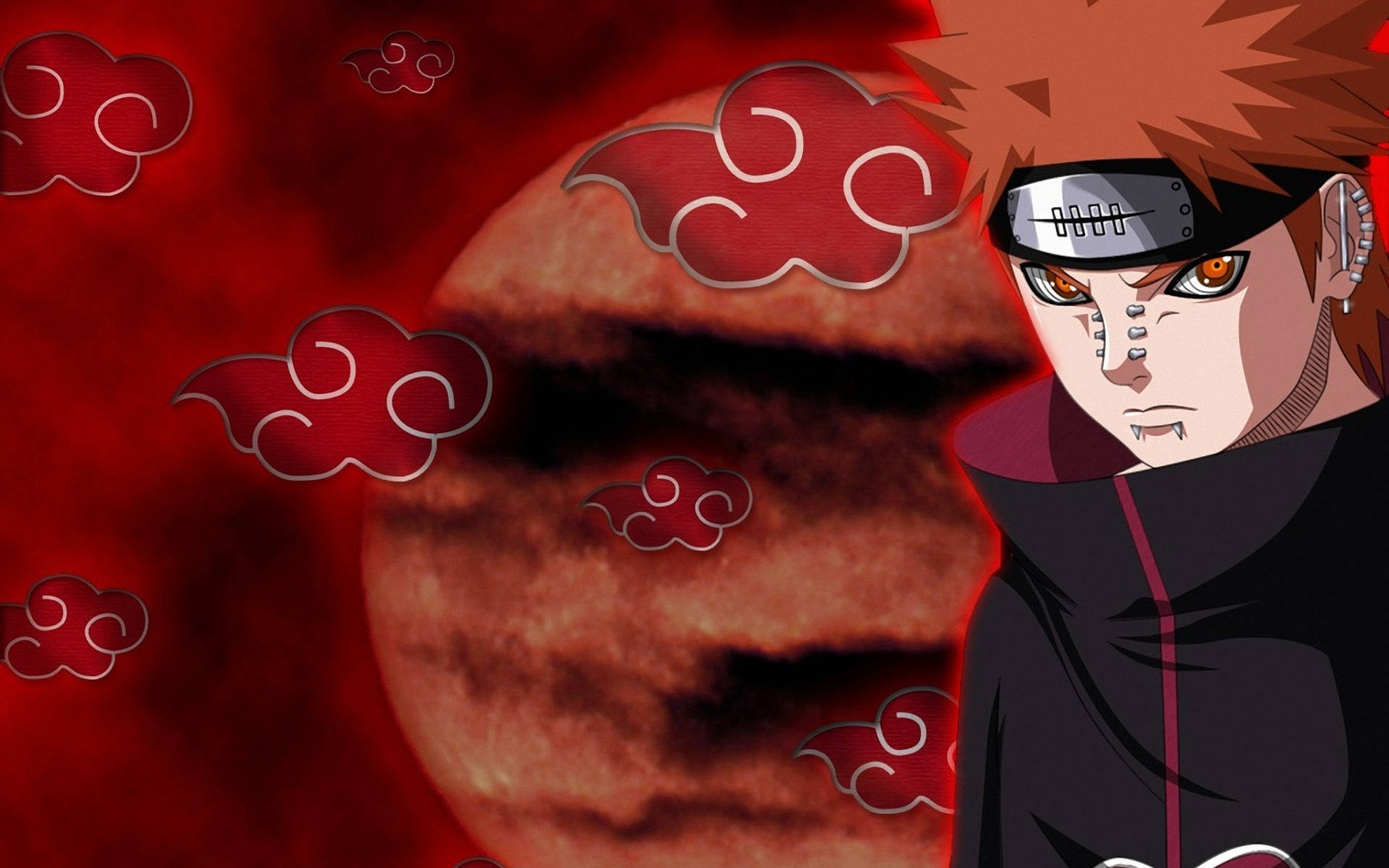 Yahiko Akatsuki Wolk iPhone Rooi Muurpapier