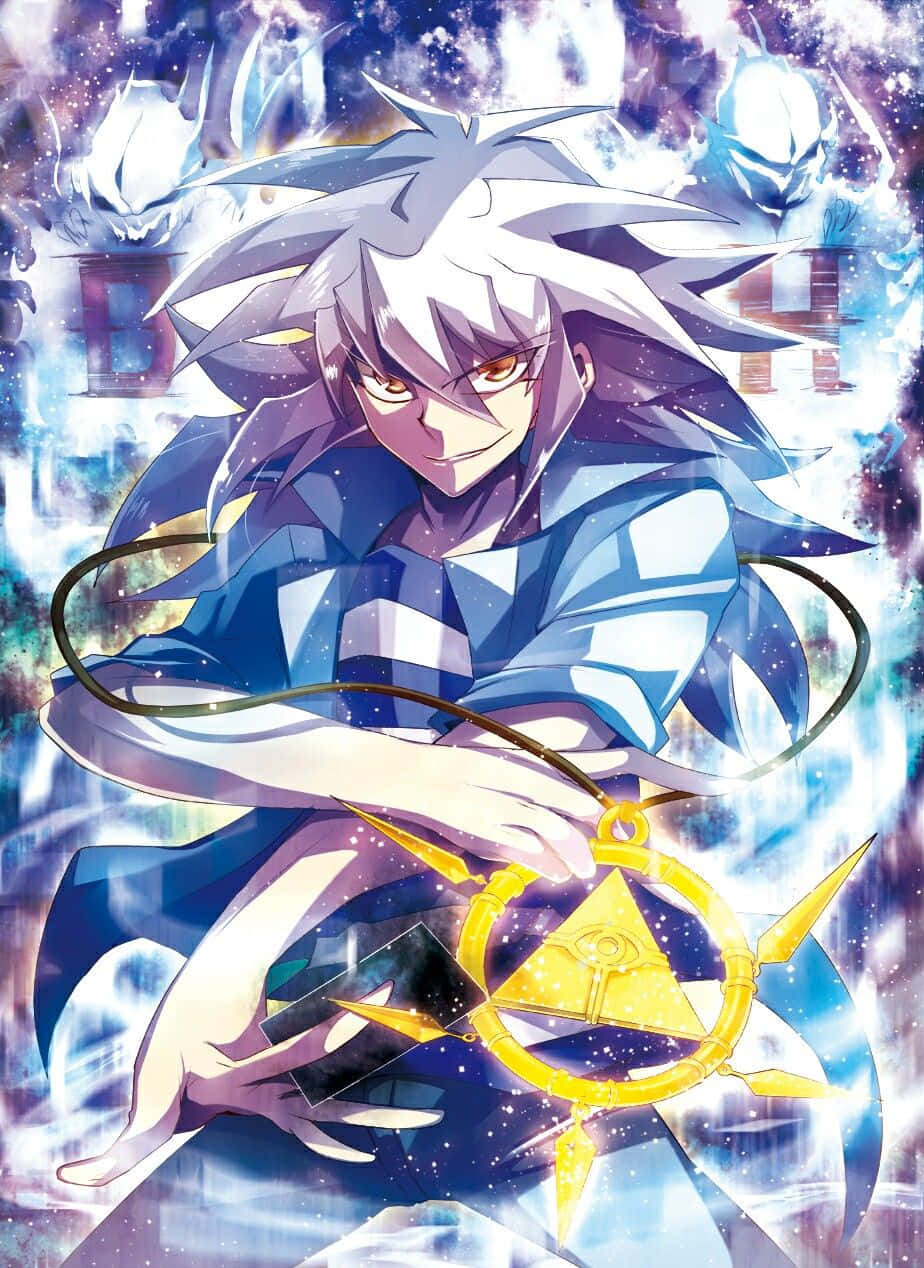 Yami Bakura grynslink boos in die skadu Muurpapier