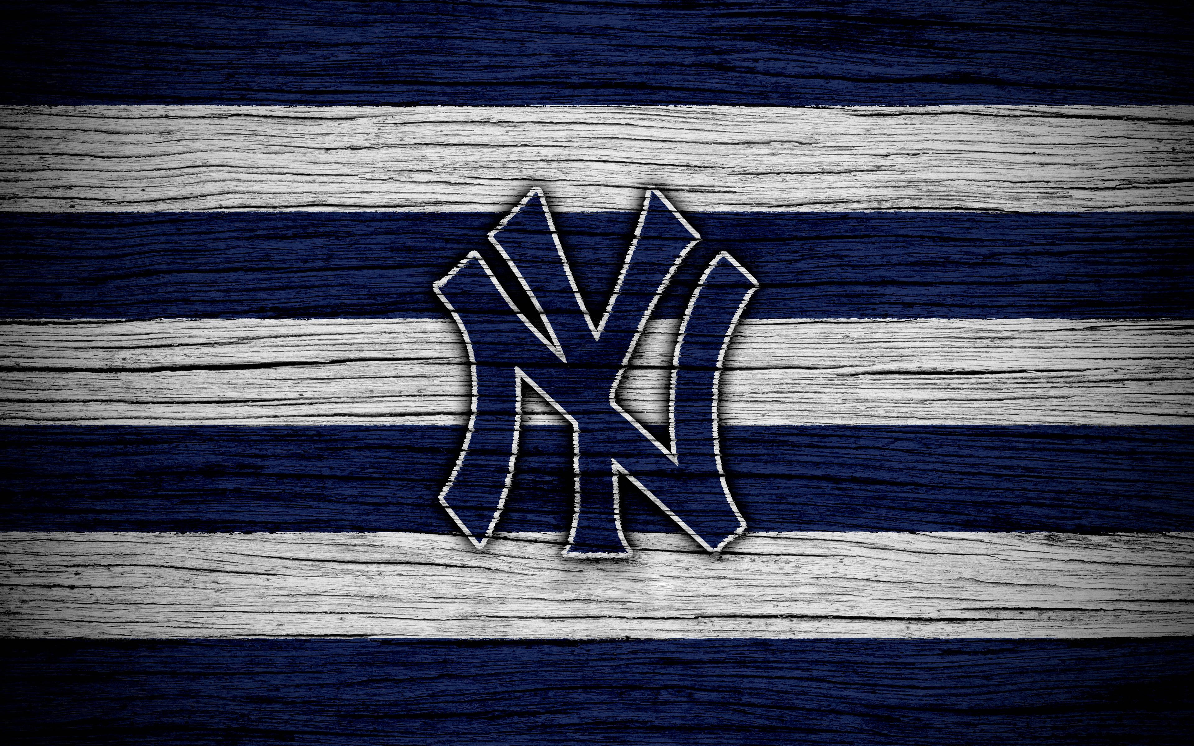 Yankees-houtplanke-logo Muurpapier
